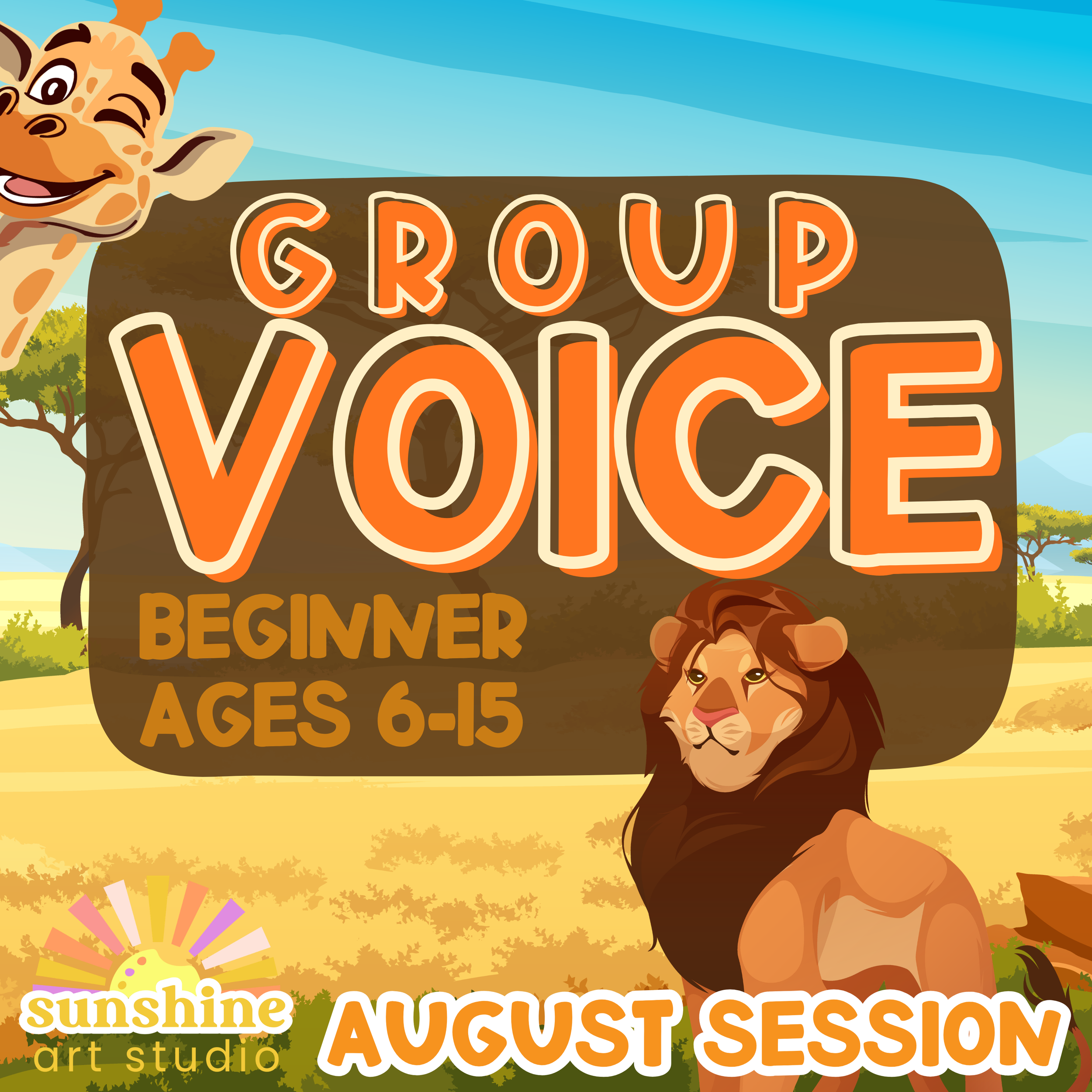 Beginner Group Voice- August Session  - Ages 6-15 - Mondays 4:30-6:00 pm