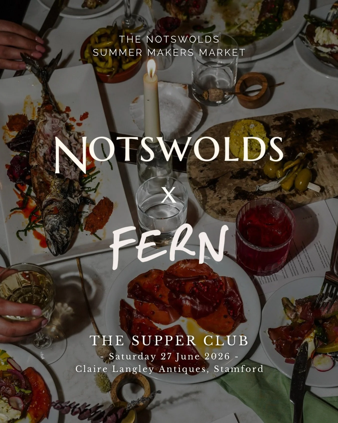 Join @notswolds and @fern_uppingham for an intimate evening of seasonal food and a shared table.

Part of the Notswolds Summer Makers Market, one night set aside for good conversation, generous plates, and a room that brings people together.

✨ Satur