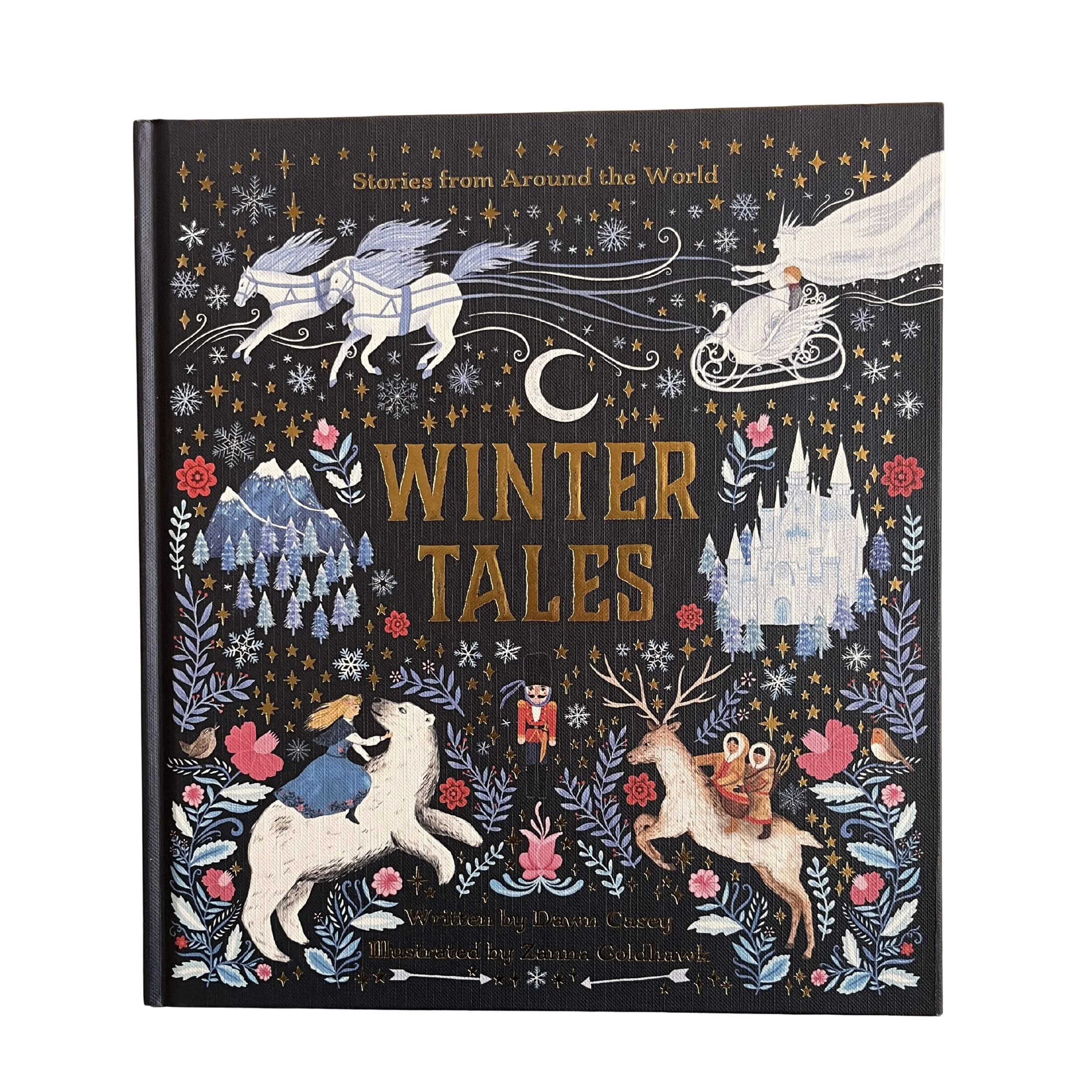 Winter Tales by Dawn Casey, illustrated collection of winter folklore and traditional stories drawn from seasonal customs, myth, and storytelling traditions.