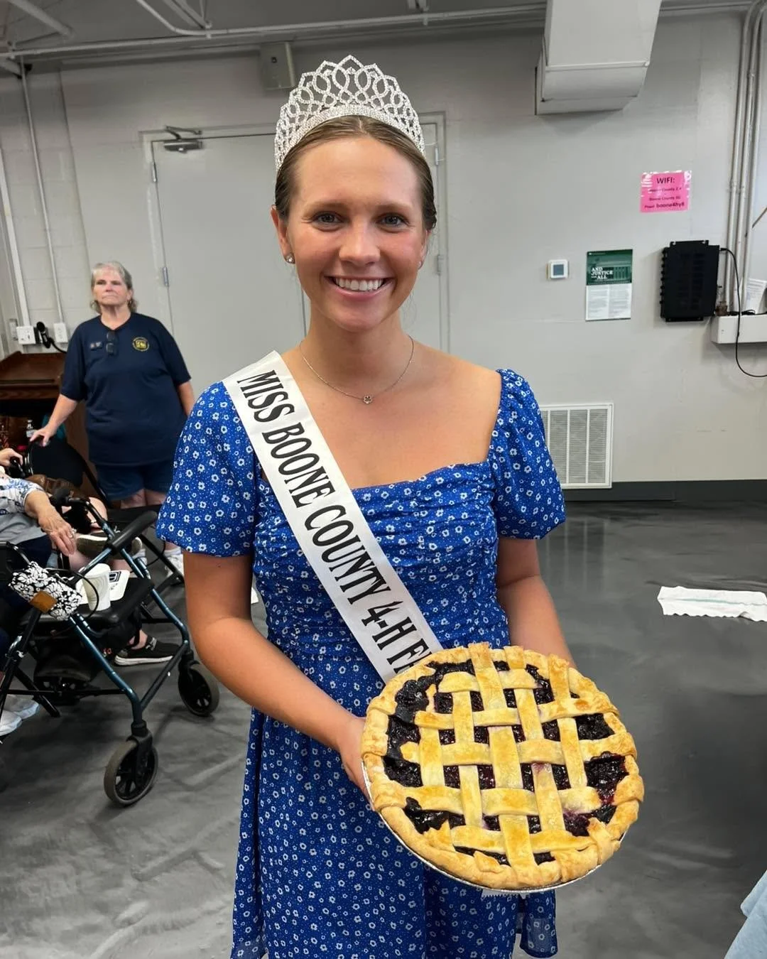 Tonight certainly got our tongues twisting and stomachs rumbling as we tried our hand at auctioning! My court and I each prepared a dessert for fairgoers to bid on in the Boone County Extension Homemakers Auction. Here’s the goodies you see abo