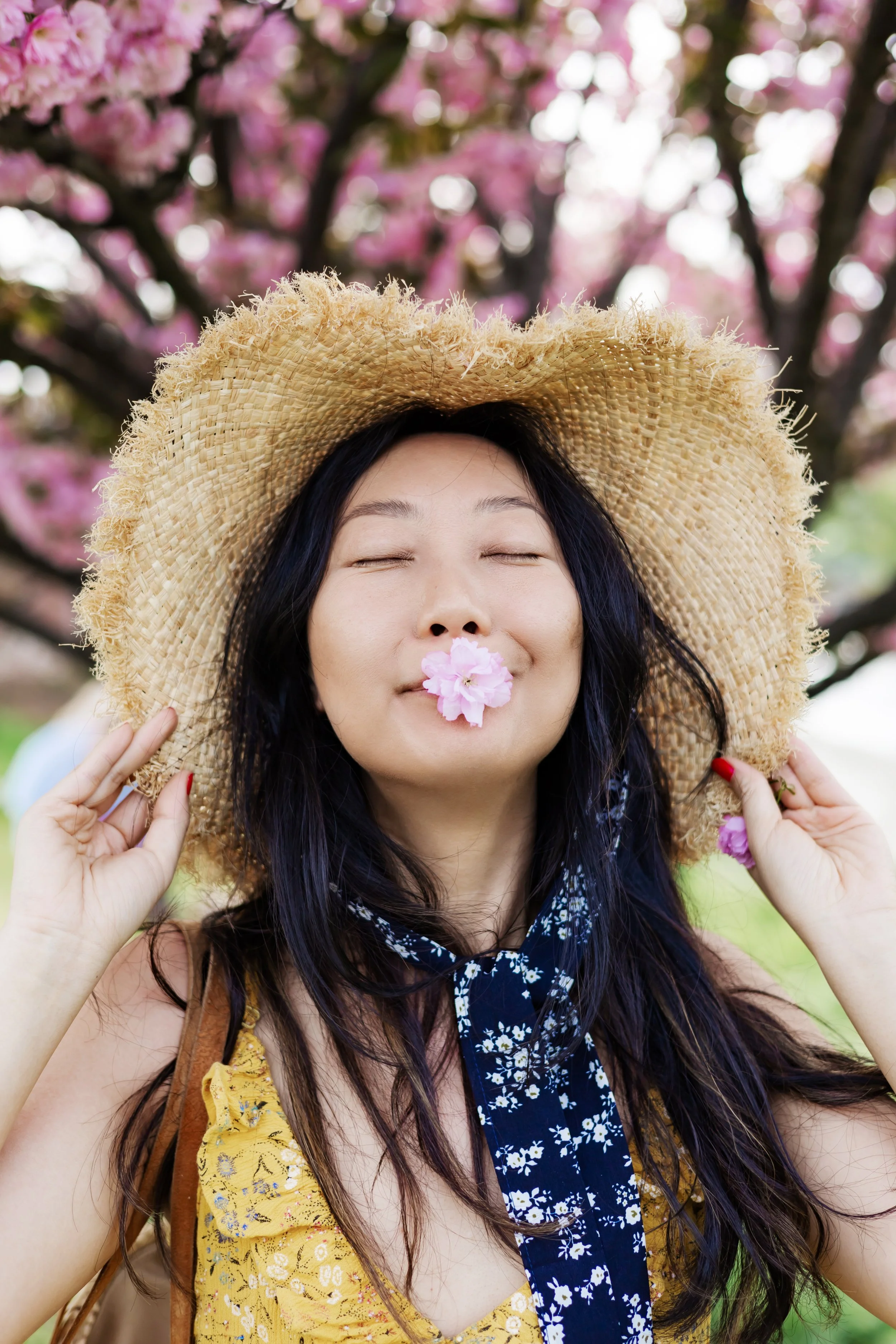 Person with fresh breath confidence after professional teeth cleaning treatment