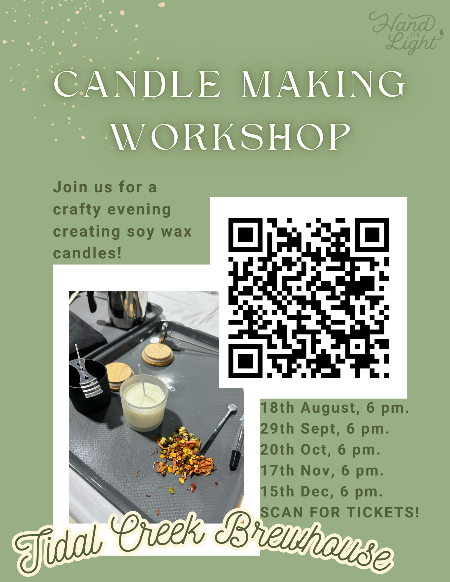 Artisan Soy Candle-Making Workshop - Tidal Creek Brewhouse - Myrtle Beach SC 