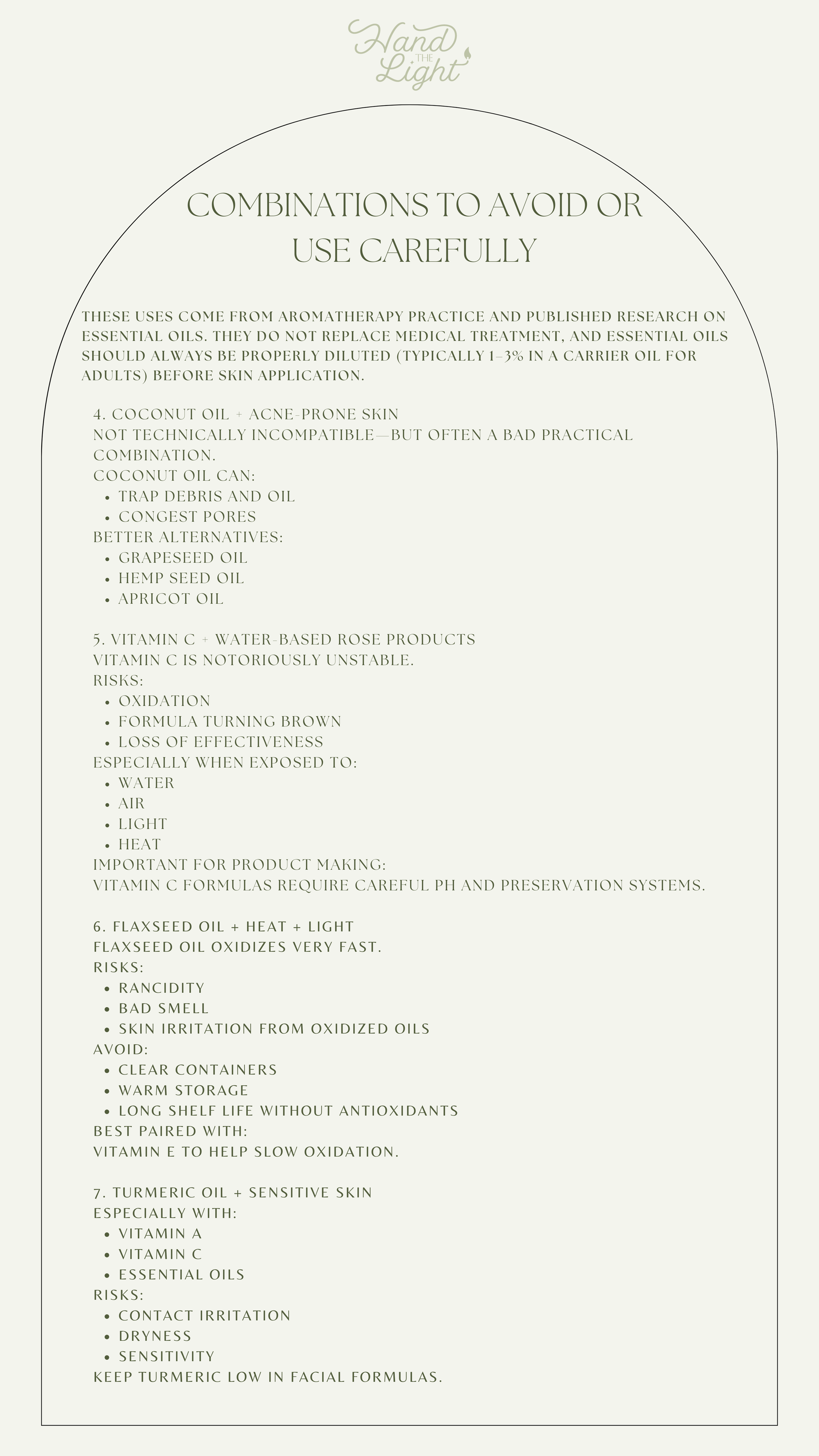 Combinations to Avoid or Use Carefully