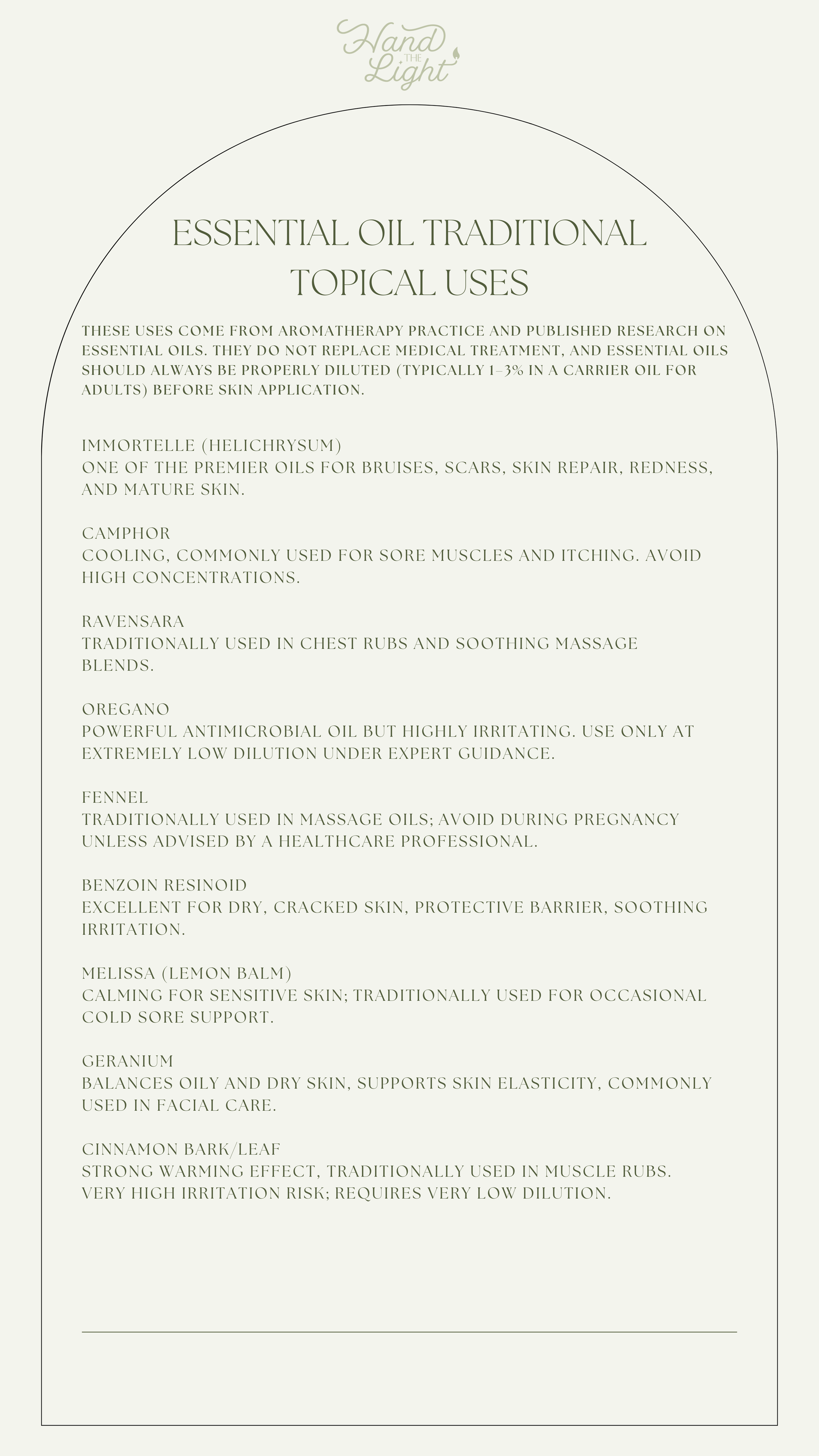 Essential oil traditional topical uses