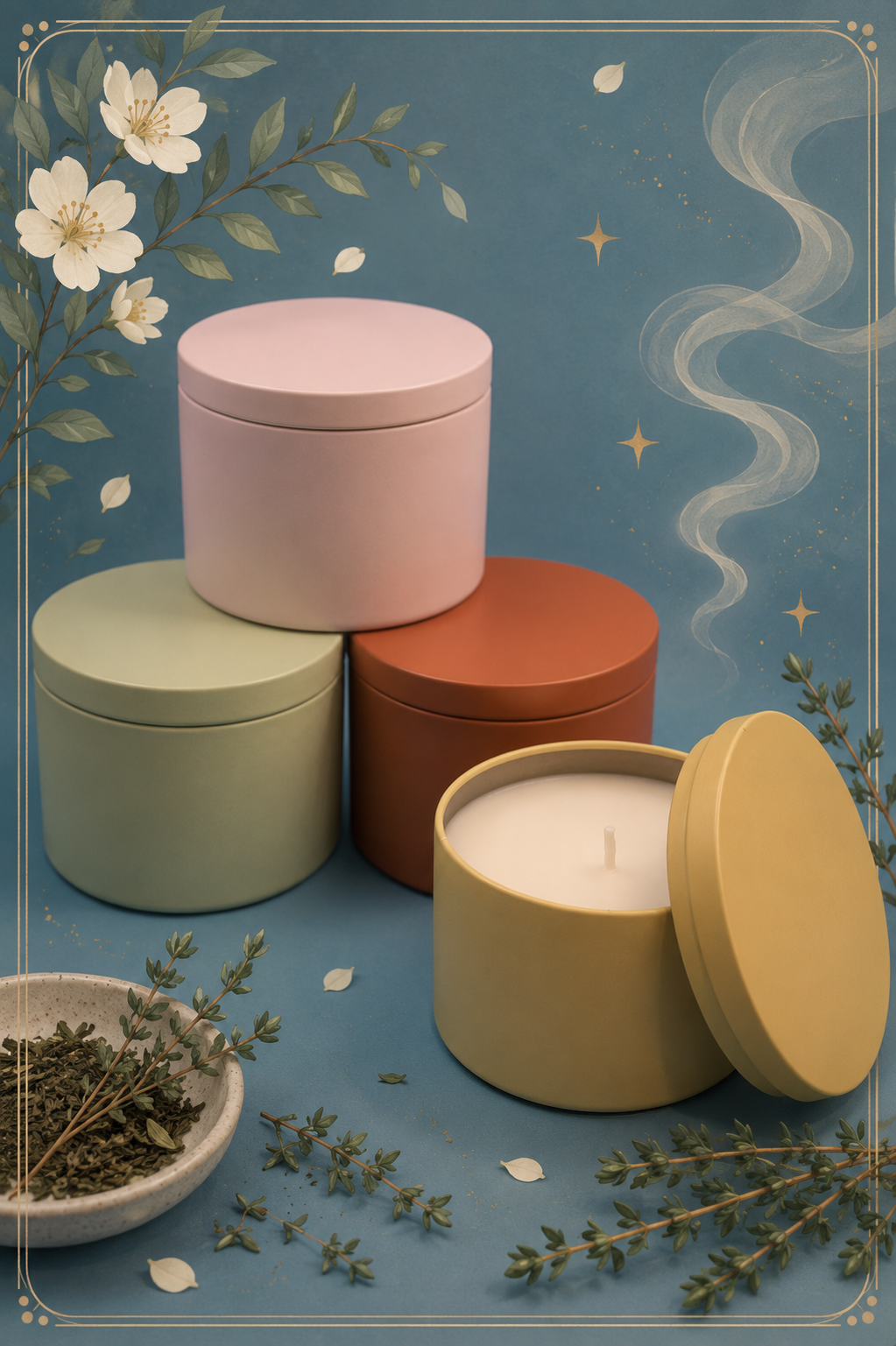 White Tea & Thyme Candle - 8oz Tin Jar w/ Lid