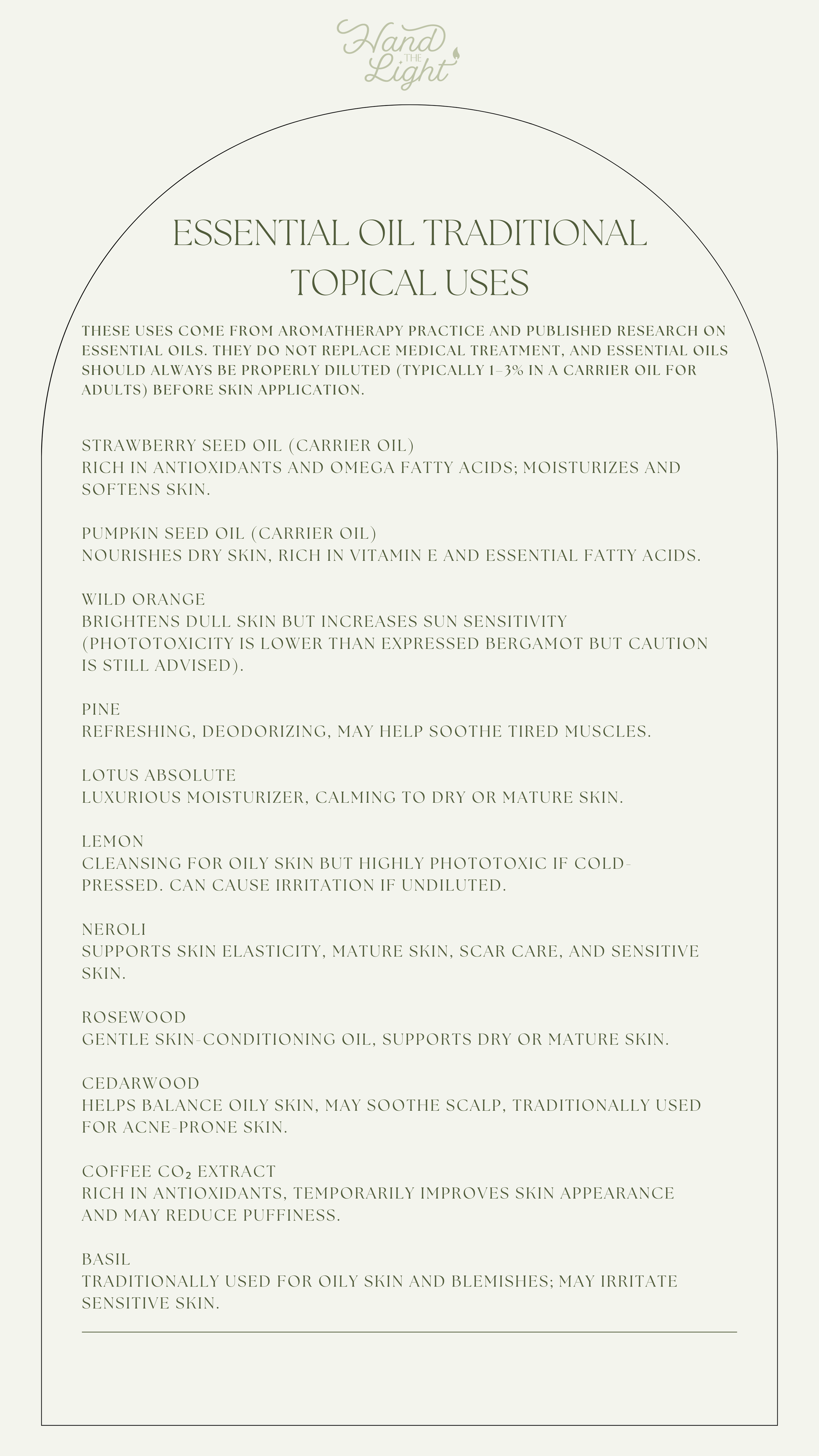 Essential oil traditional topical uses