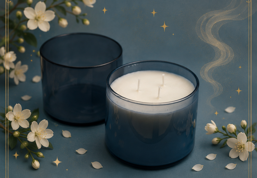 Jasmine Candle - 24oz Grey Tinted Glass Votive
