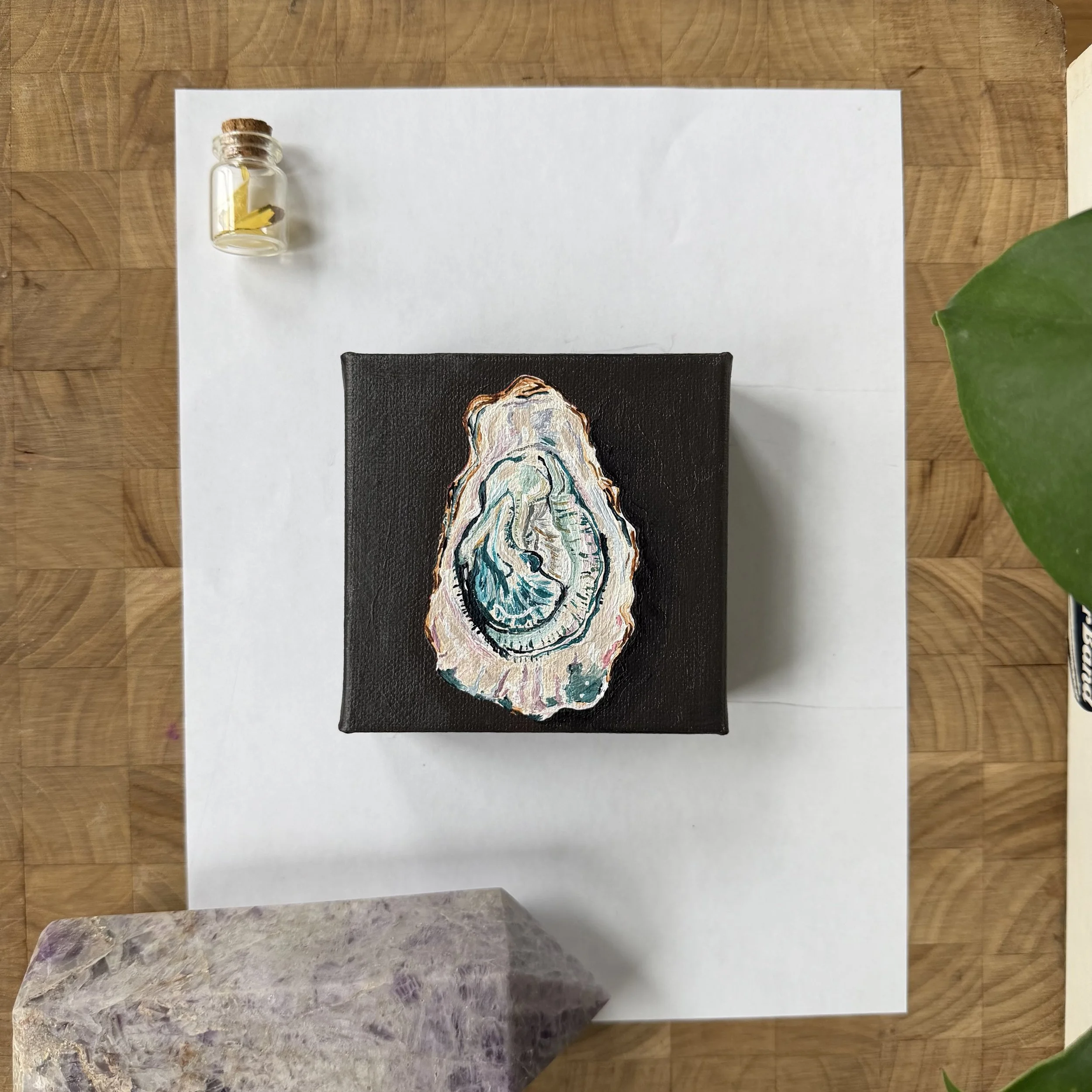 "Oyster" a 4x4" Original Acrylic Painting