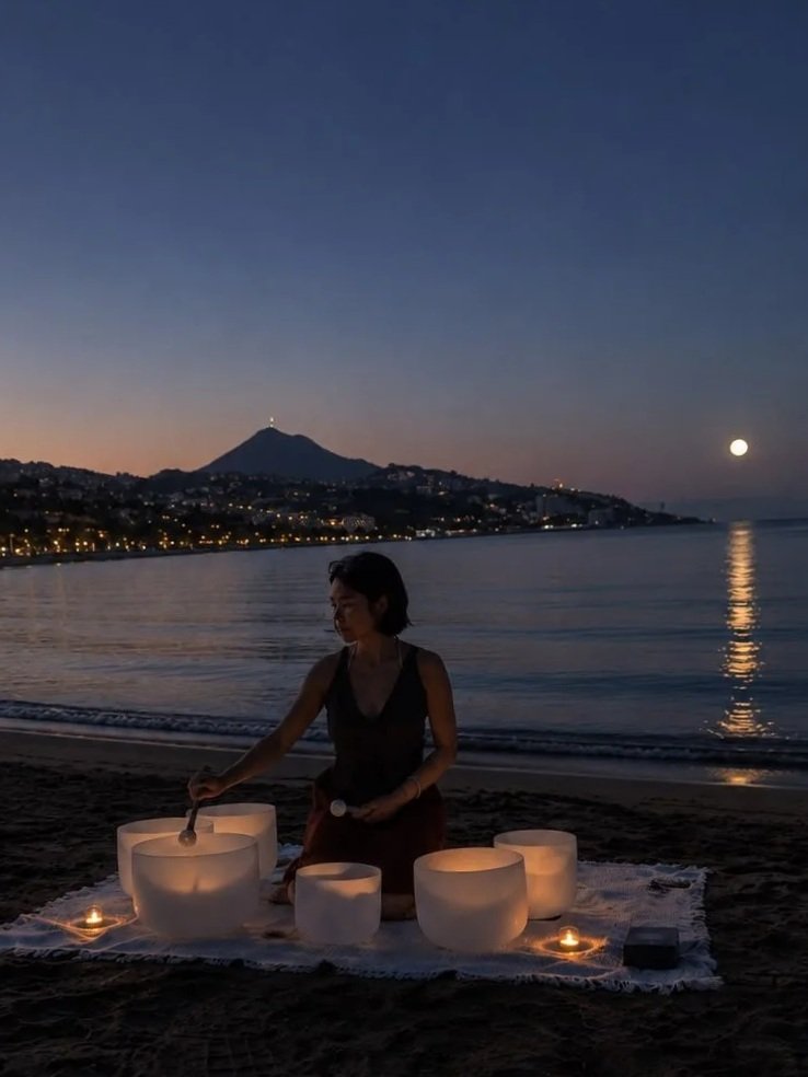 August 28 🌊 Sound Bath Malaga | Full Moon Sound Ritual by the Sea