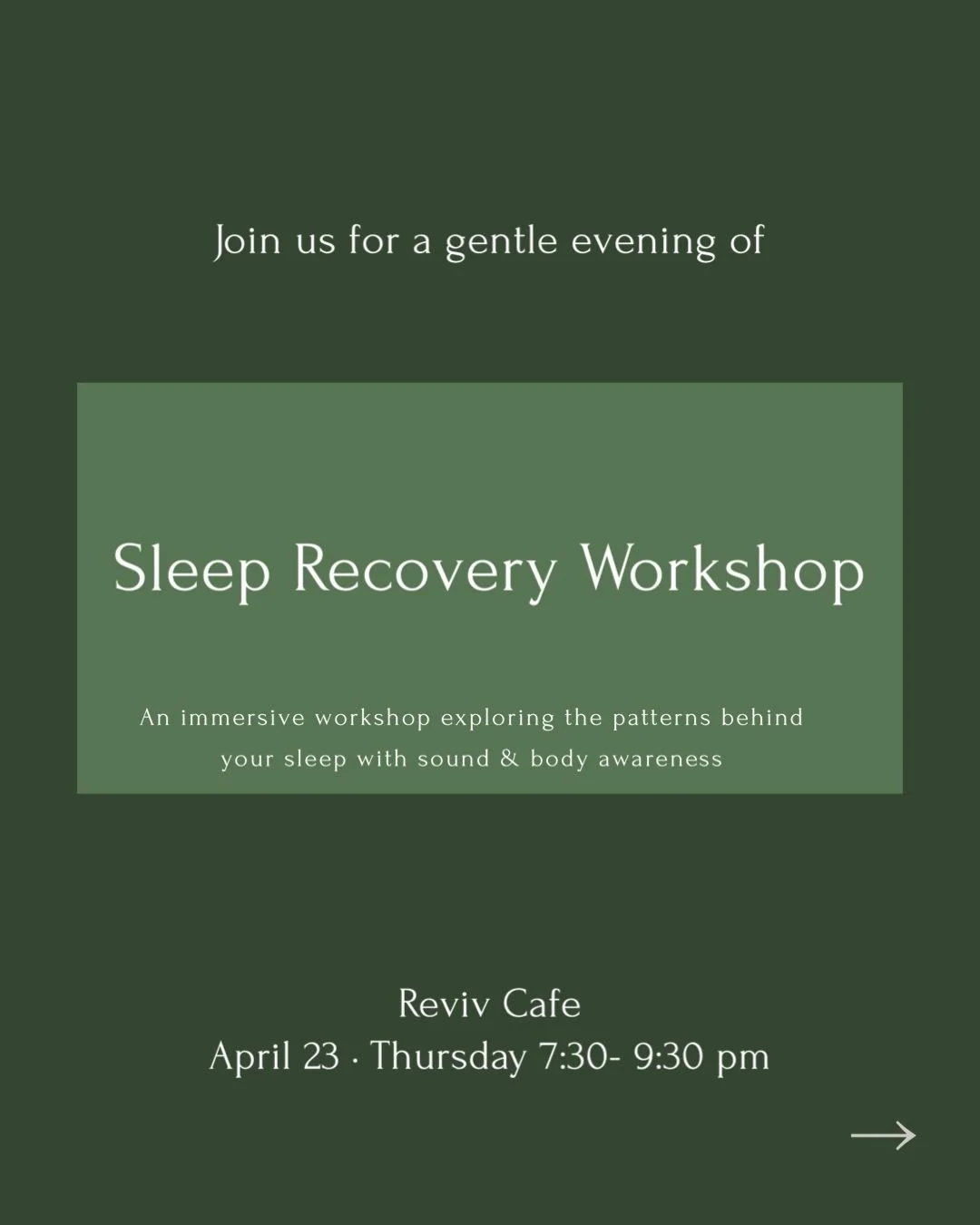 Sleep Recovery Workshop