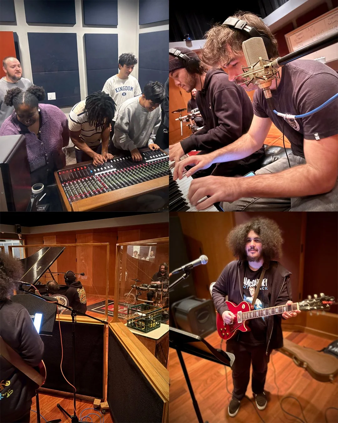 ARC 1st-Level recording class tracking themselves in Studio D. Starting on day one (1), our students explore signal flow, gain staging, and audio fundamentals. Studio D is built for hands-on learning in audio engineering basics.

https://www.facebook