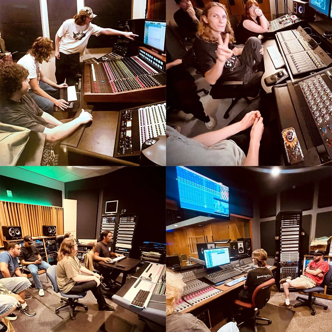 MUSM 367 - Audio for Video Post Production students working on their first project of the semester, a film mix, in four of our studios.

Day One / Orientation for our ARC 3rd Level Fall '25 Advanced Recording Students. This is our third course in a f