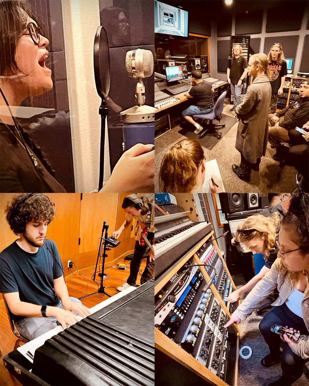 ARC Advanced recording class tracking local band "Analog Banana" in Studio B to 24-track tape through our Neve console. All of our recording students get hands-on experience mic'ing, tracking, and mixing real bands and artists during the co