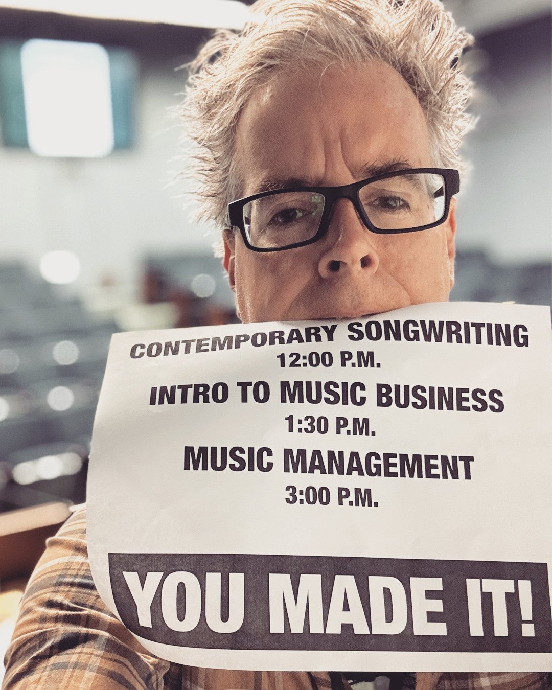 Week One of the Fall Semester!

Scott McChane teaches our Songwriting &amp; Music Business courses. We trapped him in our new HyFlex (Hybrid-Flexible) room for all of his classes with a bunch of video gadgets and digital toys, but he's still figuring