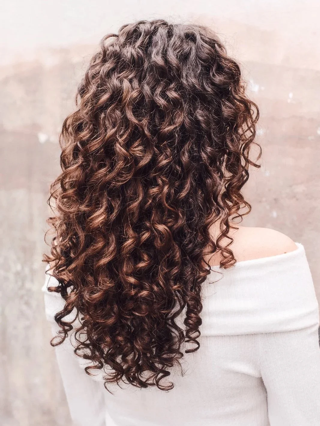 After transformation back view showing defined, bouncy curls following a professional curl cut at Gato Loco Hair in Tauranga.