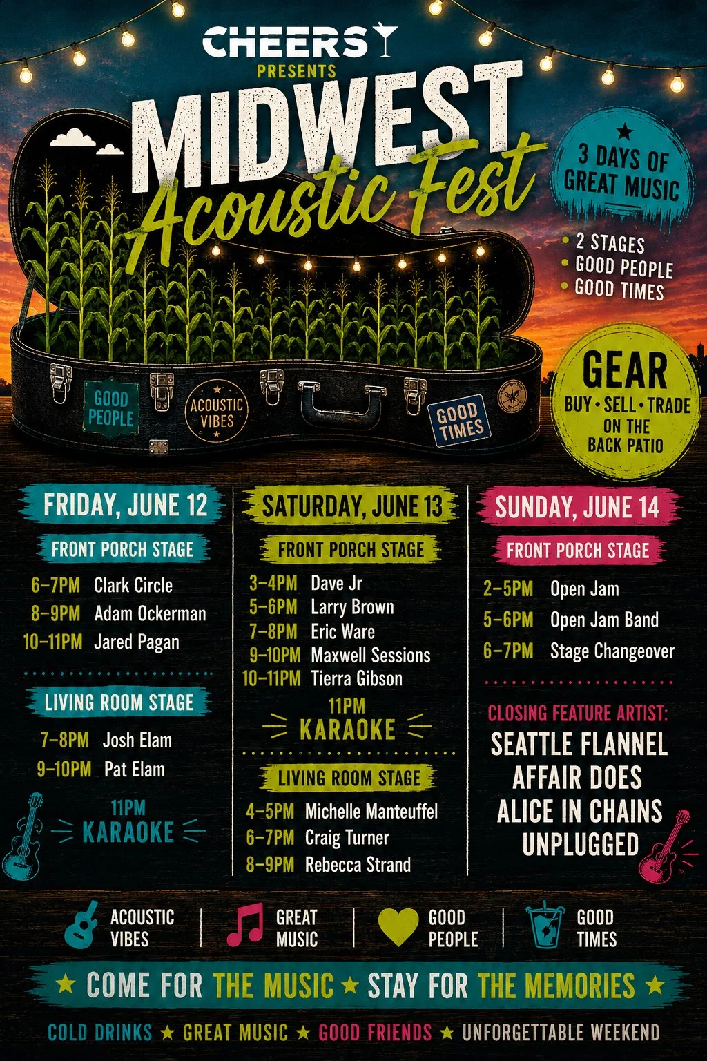 Open Jam at Cheers Bar and Grill Hosted by the Nicole London Acoustic Project w/ special guest Seattle Flannel Affair