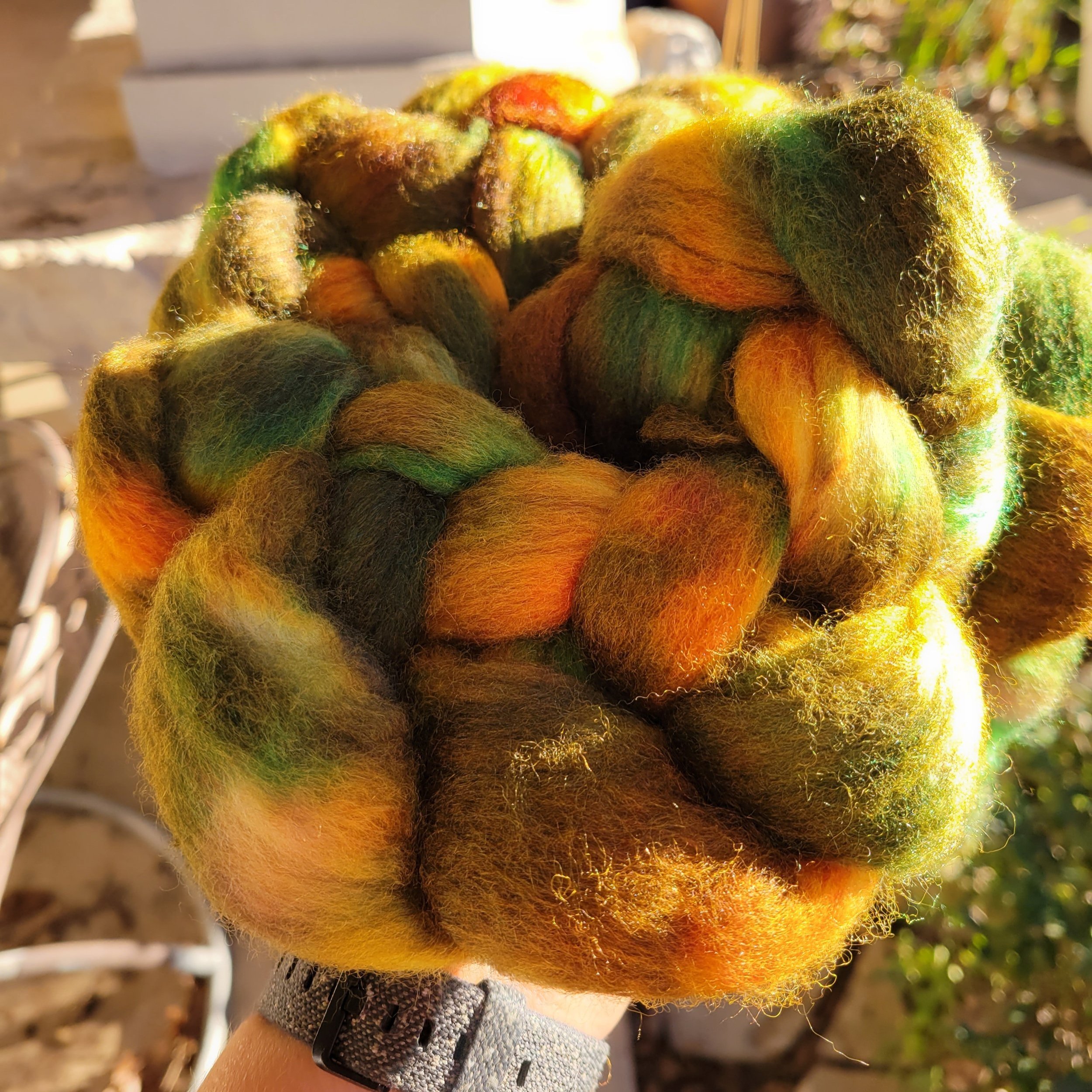 First time dyeing combed top - still too much colour