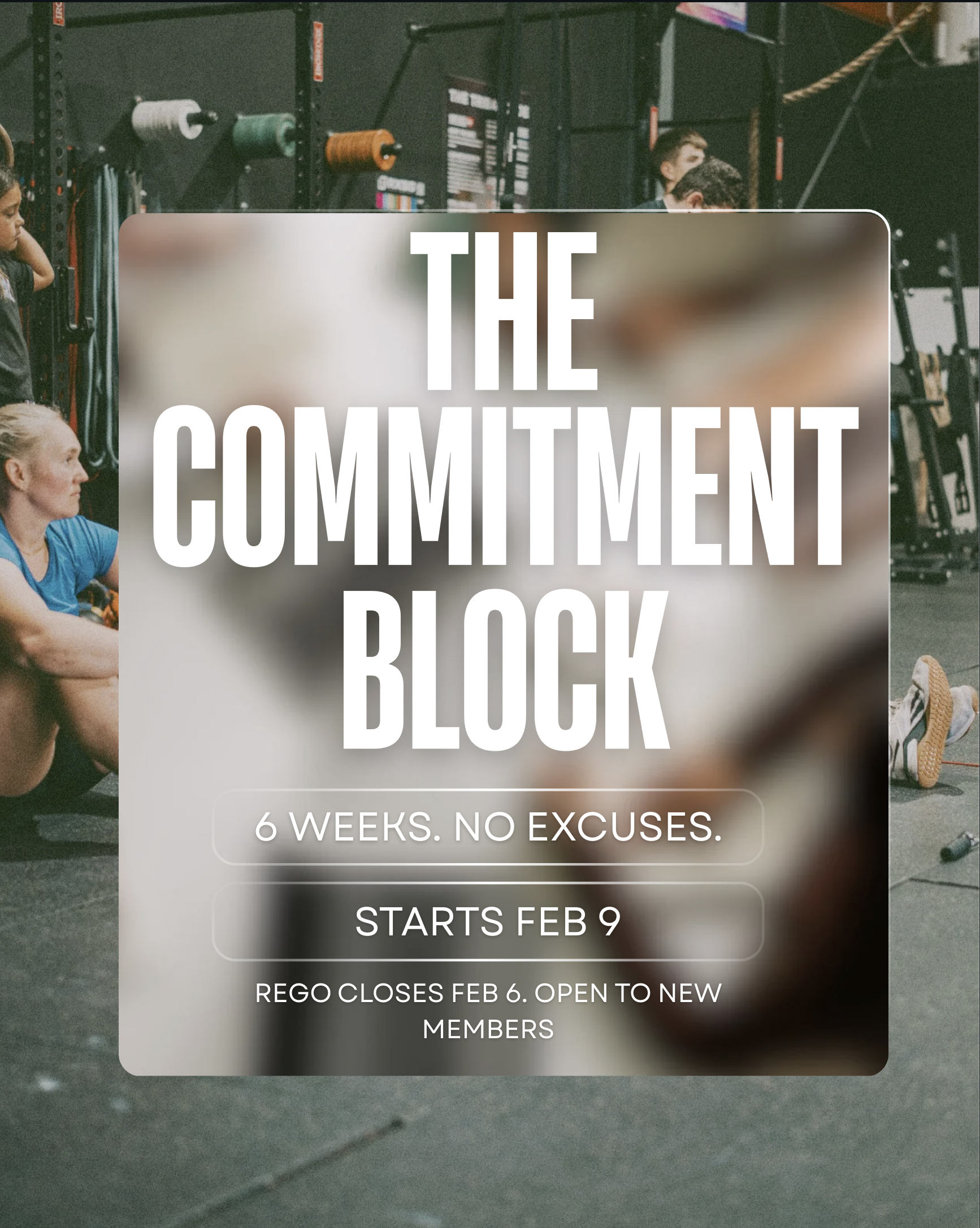 The Commitment Block (6 week training block with Siege)