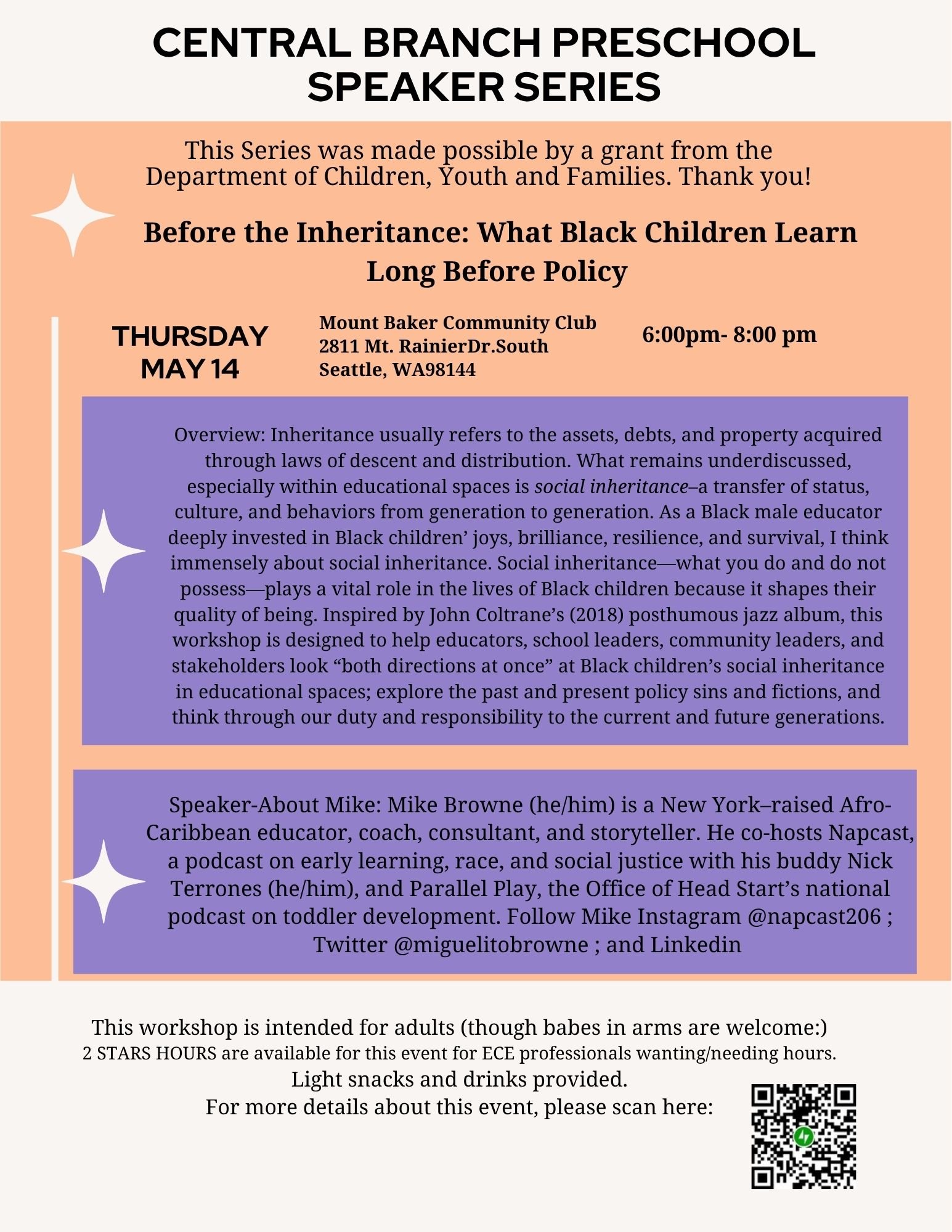 Central Branch Preschool Speaker Series