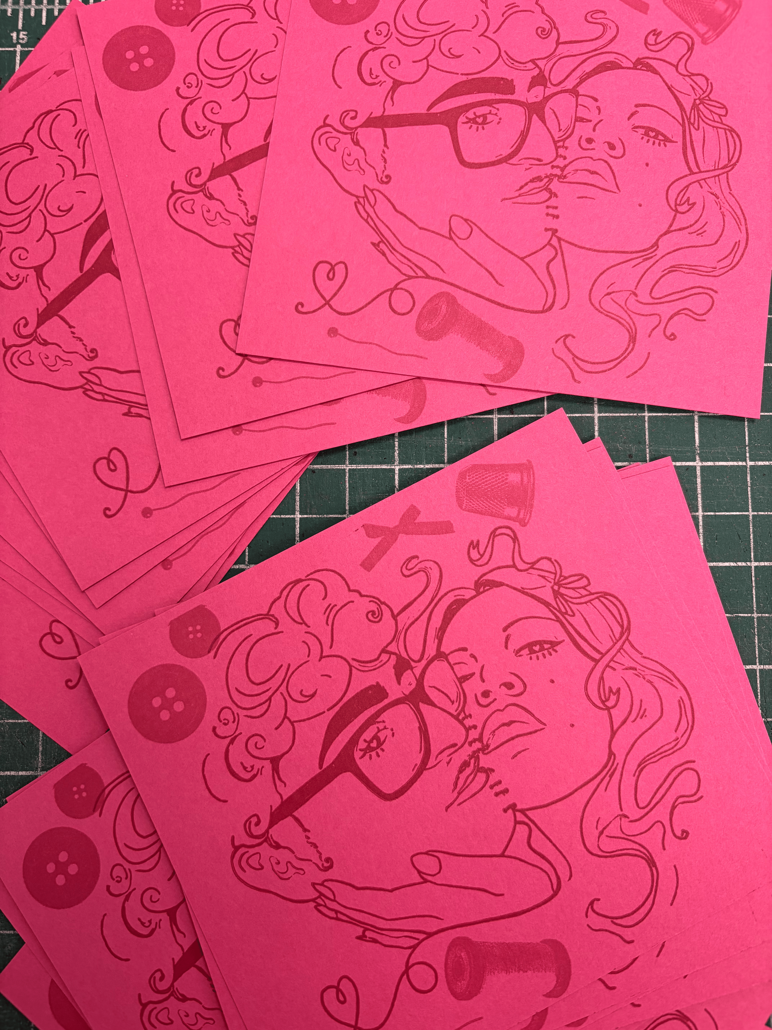 "Sew in Love" Photopolymer Plate Print, 2026