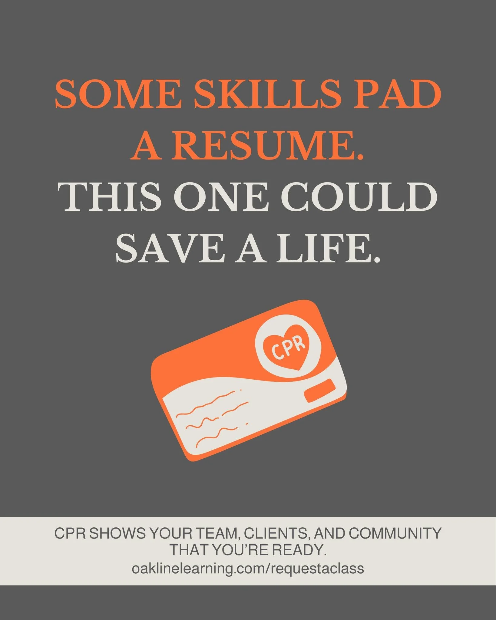 💼 Some certifications look good.
🚨 This one is good.
Show your team, your family, and yourself that you&rsquo;re prepared.
🎓 Join the next class: oaklinelearning.com/requestaclass
#CPRCard #ProfessionalPreparedness #OakLineLearning