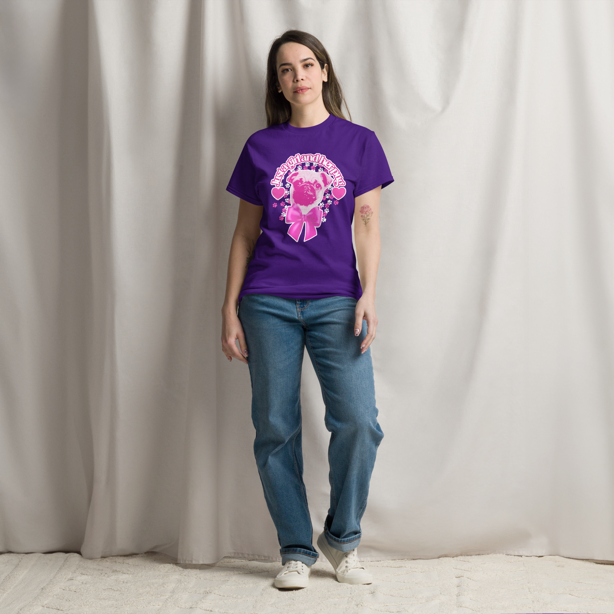 A Girl and Her Pug - Cute Pug Lover Tee