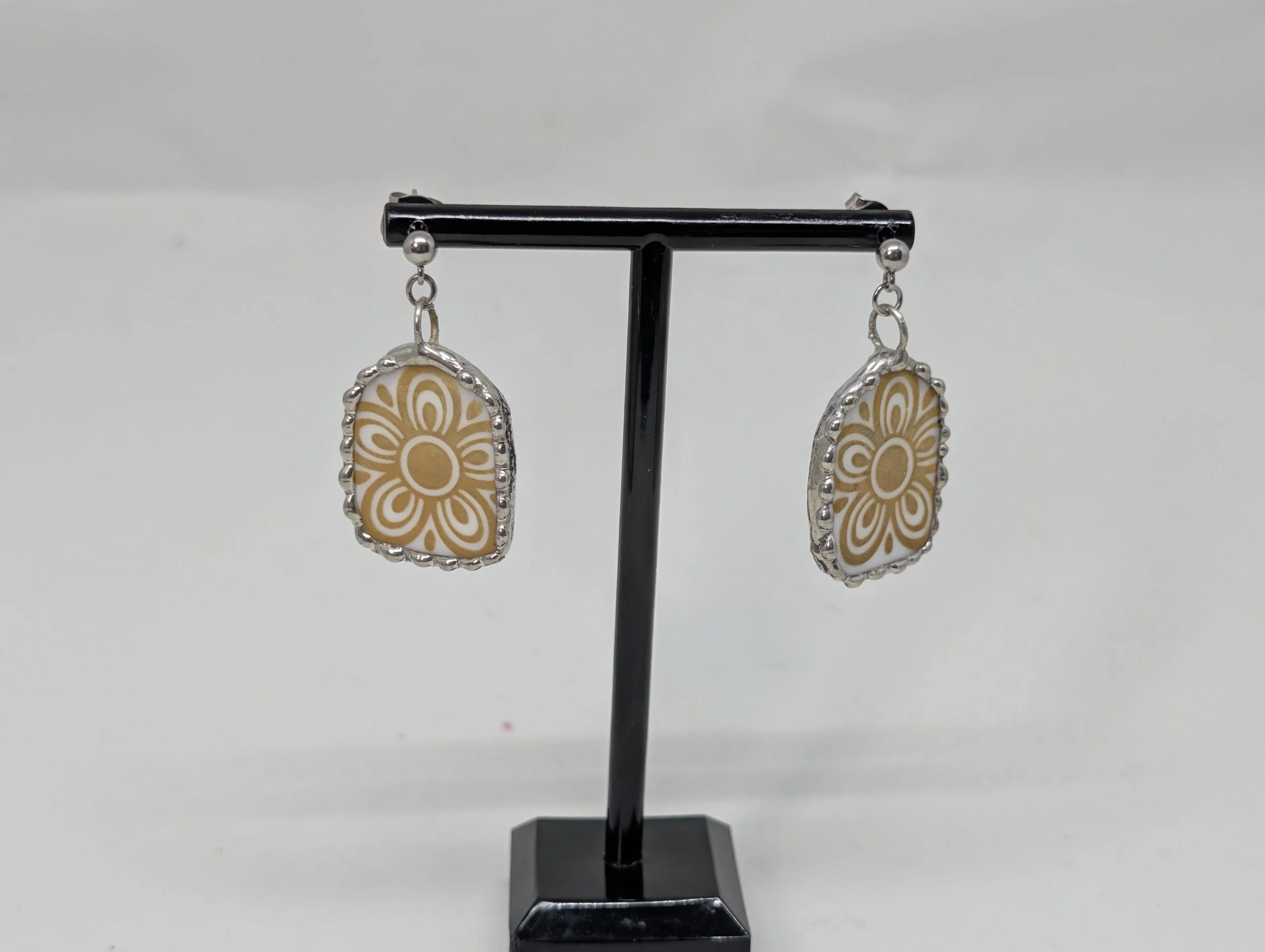 Corelle Golden Butterfly Flower Dangle Earrings
