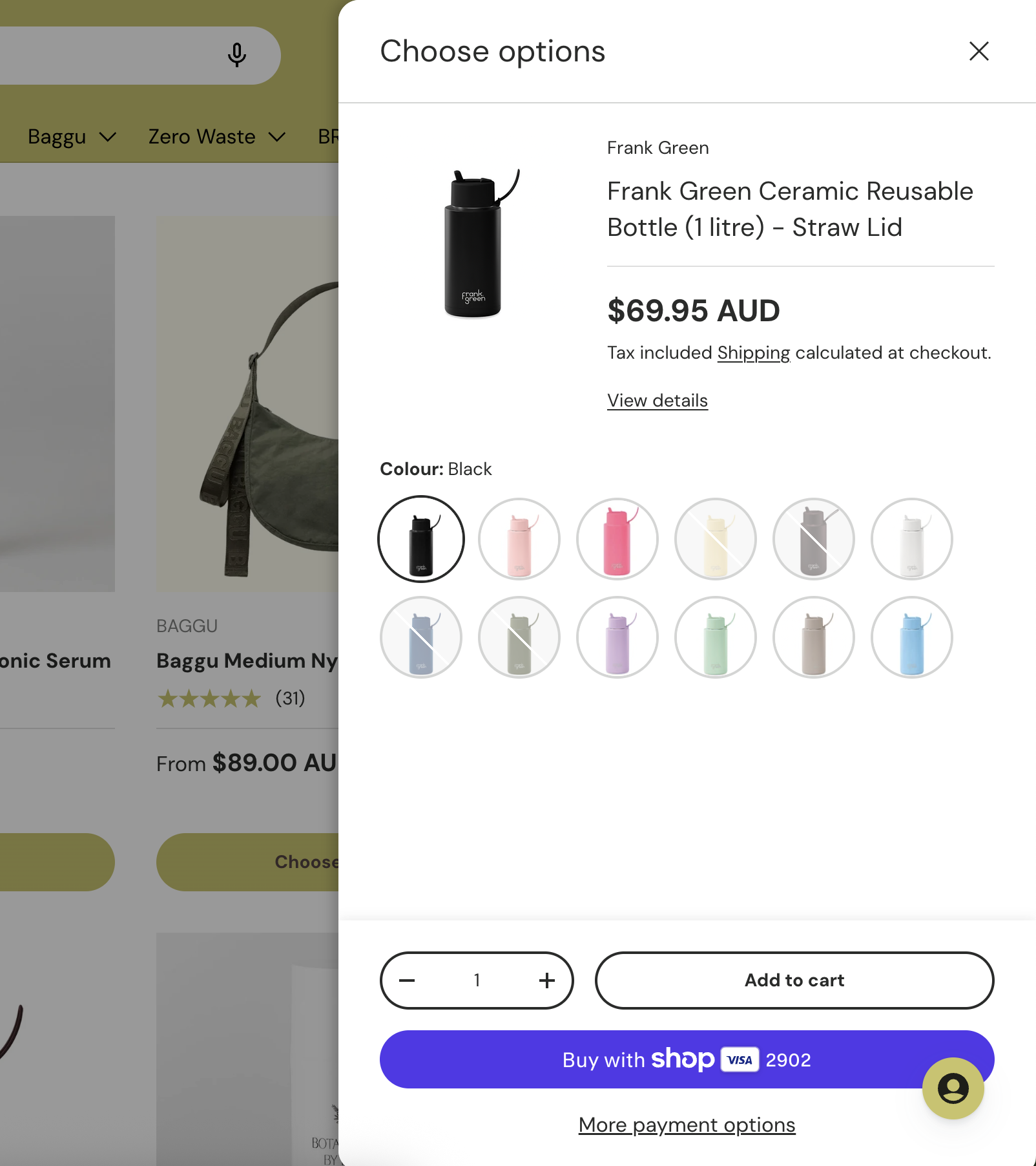 Slide Out Cart Product Filter
