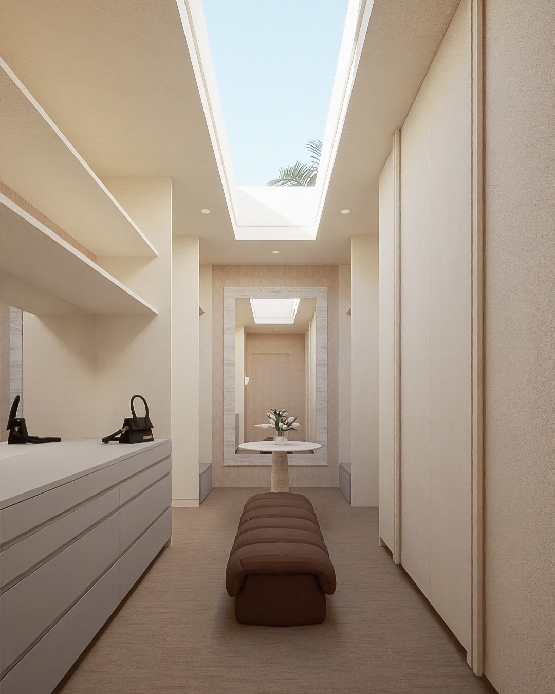 Habita House Master Walk In Robe 🤎⁠
⁠
⁠
Project: @habita_house 
Building Design: @jaysonpatedesign 
Builder: @coastalcreativeprojects 
Interiors + Renders by Studio Beck⁠