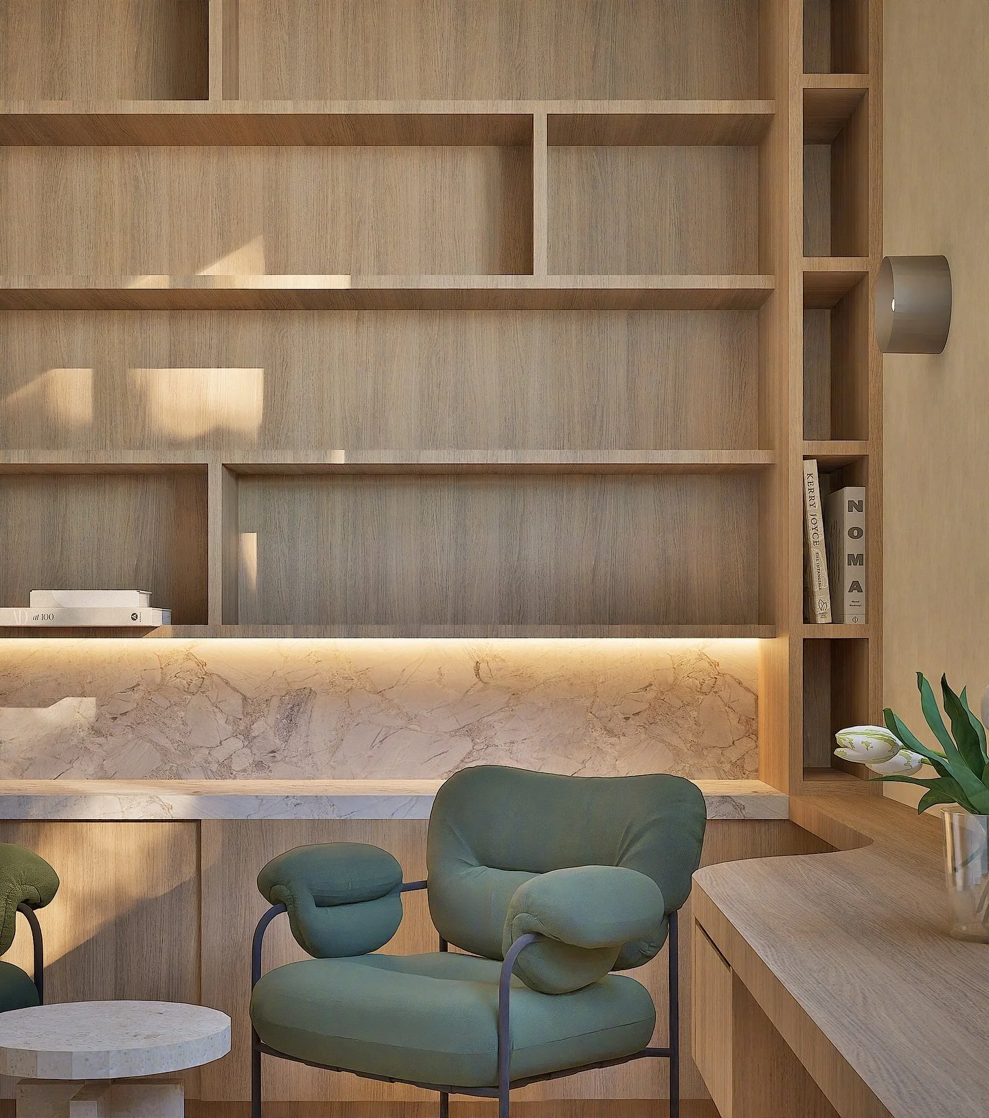 A dreamy home office we wouldn&rsquo;t mind spending all day in.⁠
⁠
⁠
Project: Fitzroy Apartment⁠
Interiors &amp; Renders: Studio Beck