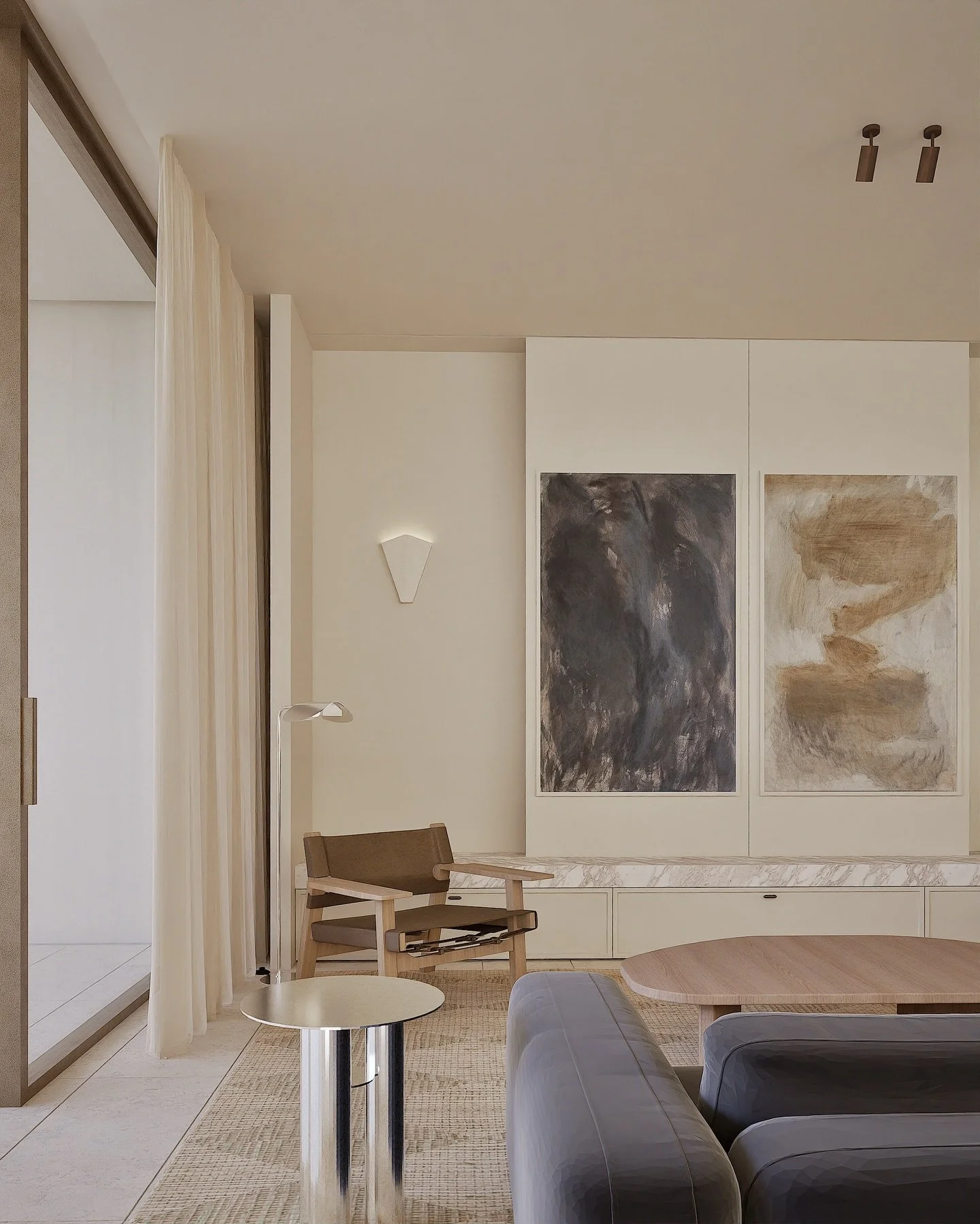 Art first, TV second. 

A glimpse inside our latest Mermaid Beach project 🤍

Architect @bdaarchitecture 
Builder @kewbuild 
Interior Design &amp; Renders - Studio Beck