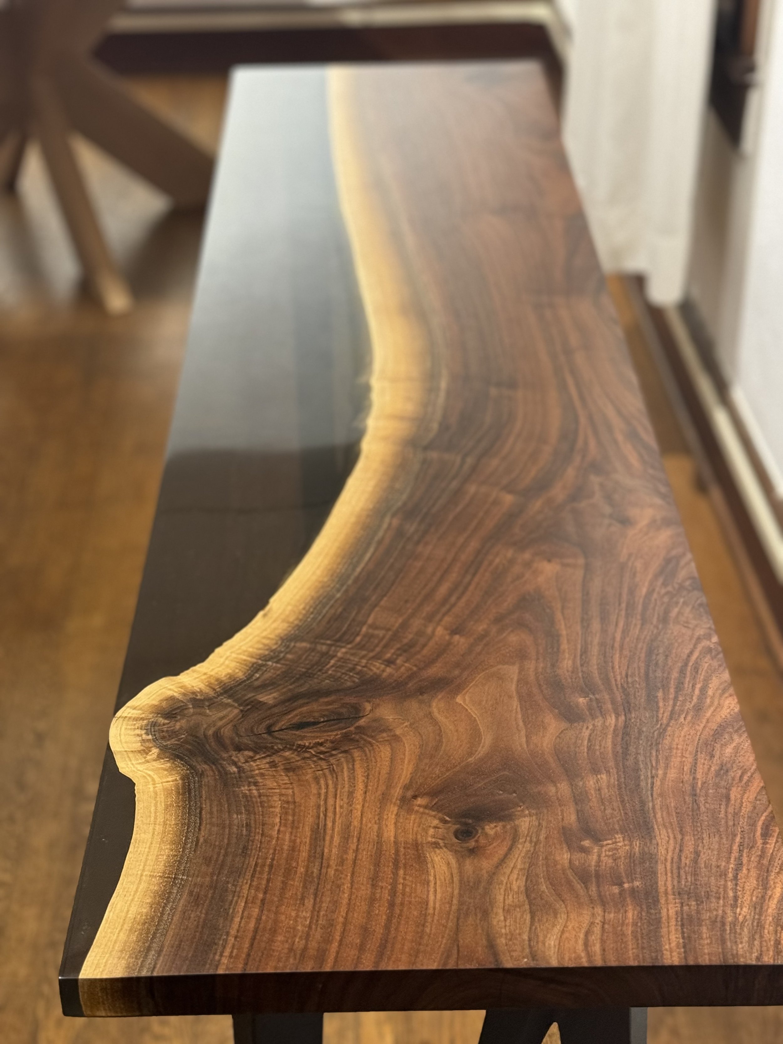 Walnut Epoxy Console Table