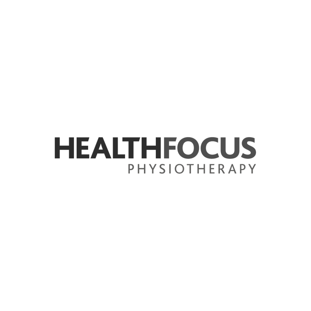 Logo for Health Focus Physical Therapy featuring stylized purple and black text.