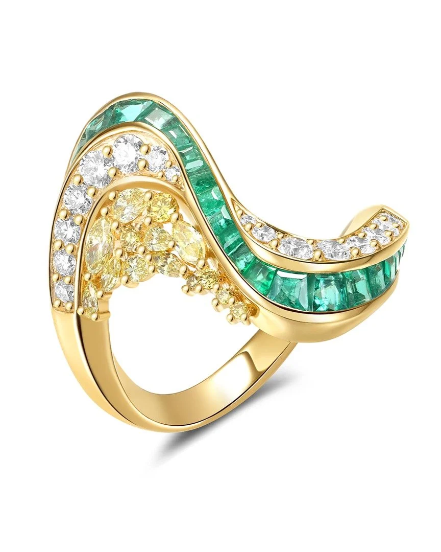 Signature Design Collection - 
A gentle wave of emeralds kissed by yellow diamonds &mdash; a symphony of motion, light, and color.

#jewelrydesigner #losangeles #finejewelry #customjewelry #entrepreneur #danielyujewelry #jewelry #engagementring #high