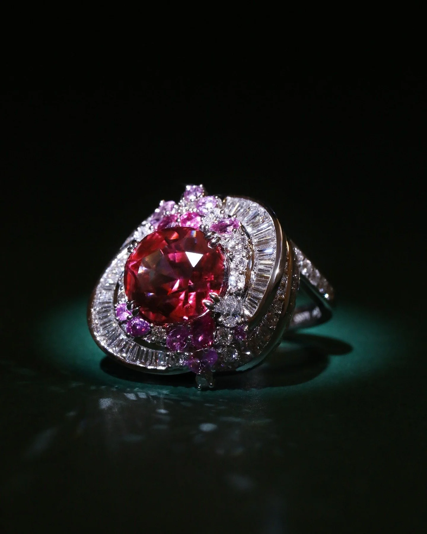 EP.131
Pink Tourmaline Cocktail Ring set on platinum with rubies, spinels and diamonds. The ring called Blush.

#jewelrydesigner #losangeles #finejewelry #customjewelry #entrepreneur #danielyujewelry #jewelry #engagementring #highjewelry #diamonds #t