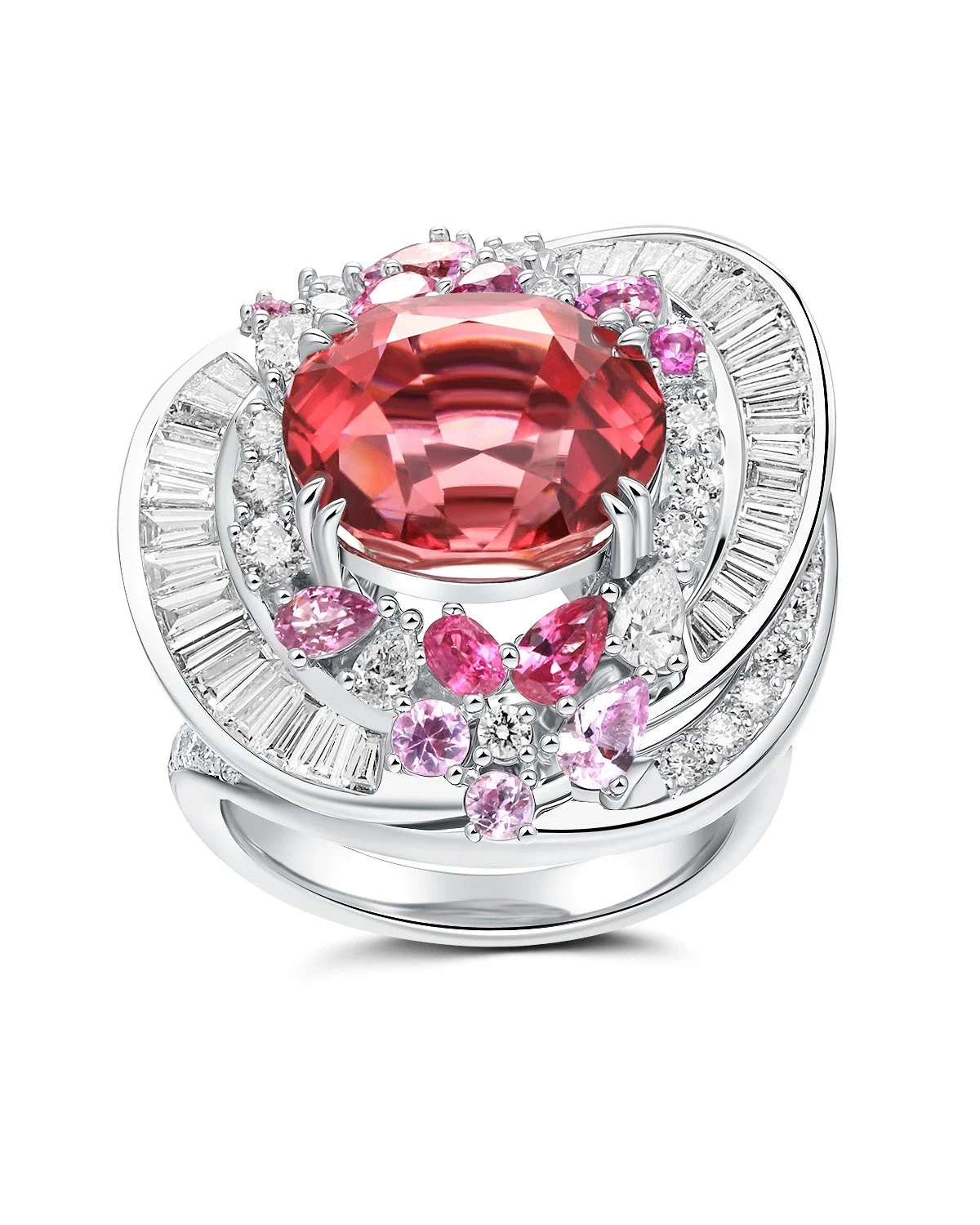 EP.131
Pink Tourmaline Cocktail Ring set on platinum with rubies, spinels and diamonds. The ring called Blush.

#jewelrydesigner #losangeles #finejewelry #customjewelry #entrepreneur #danielyujewelry #jewelry #engagementring #highjewelry #diamonds #t