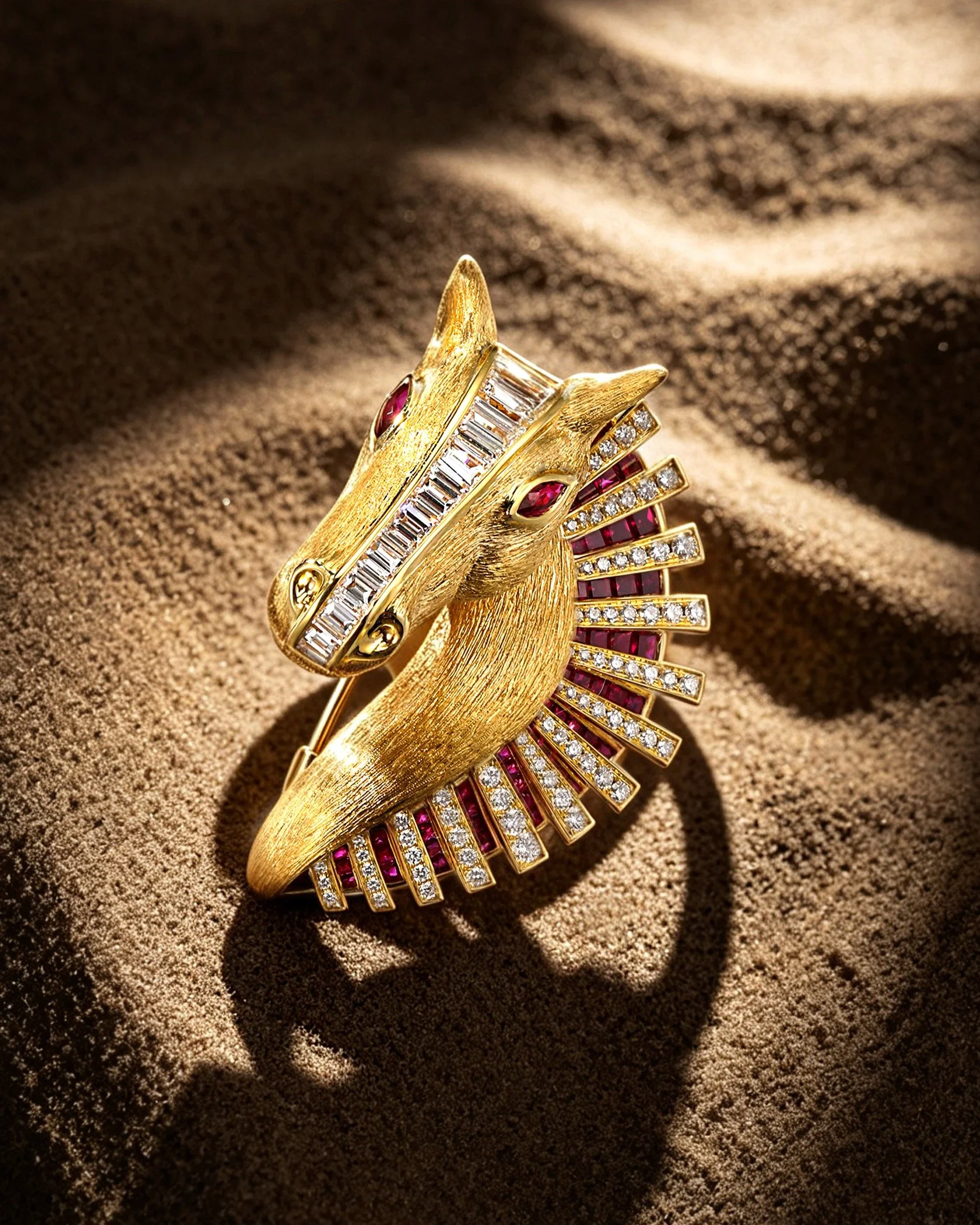 Fire Horse Brooch - A horse, not as an image, but as force &mdash; fire, speed, instinct, and motion. Wish me luck and fortune moving ahead this year!

#jewelrydesigner #finejewelry #danielyujewelry #customjewelry #highjewelry