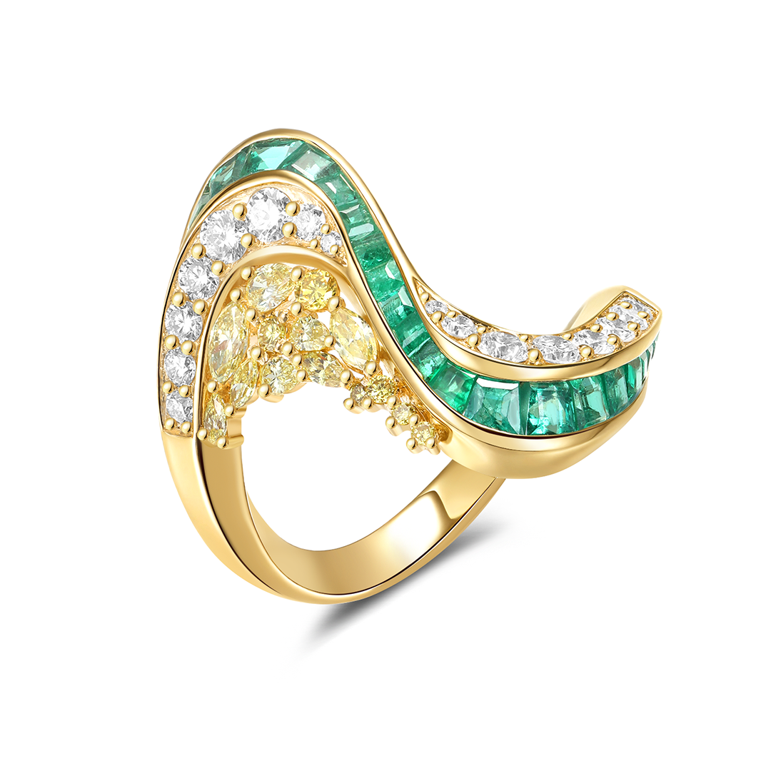 Stream Cluster Diamond Ring