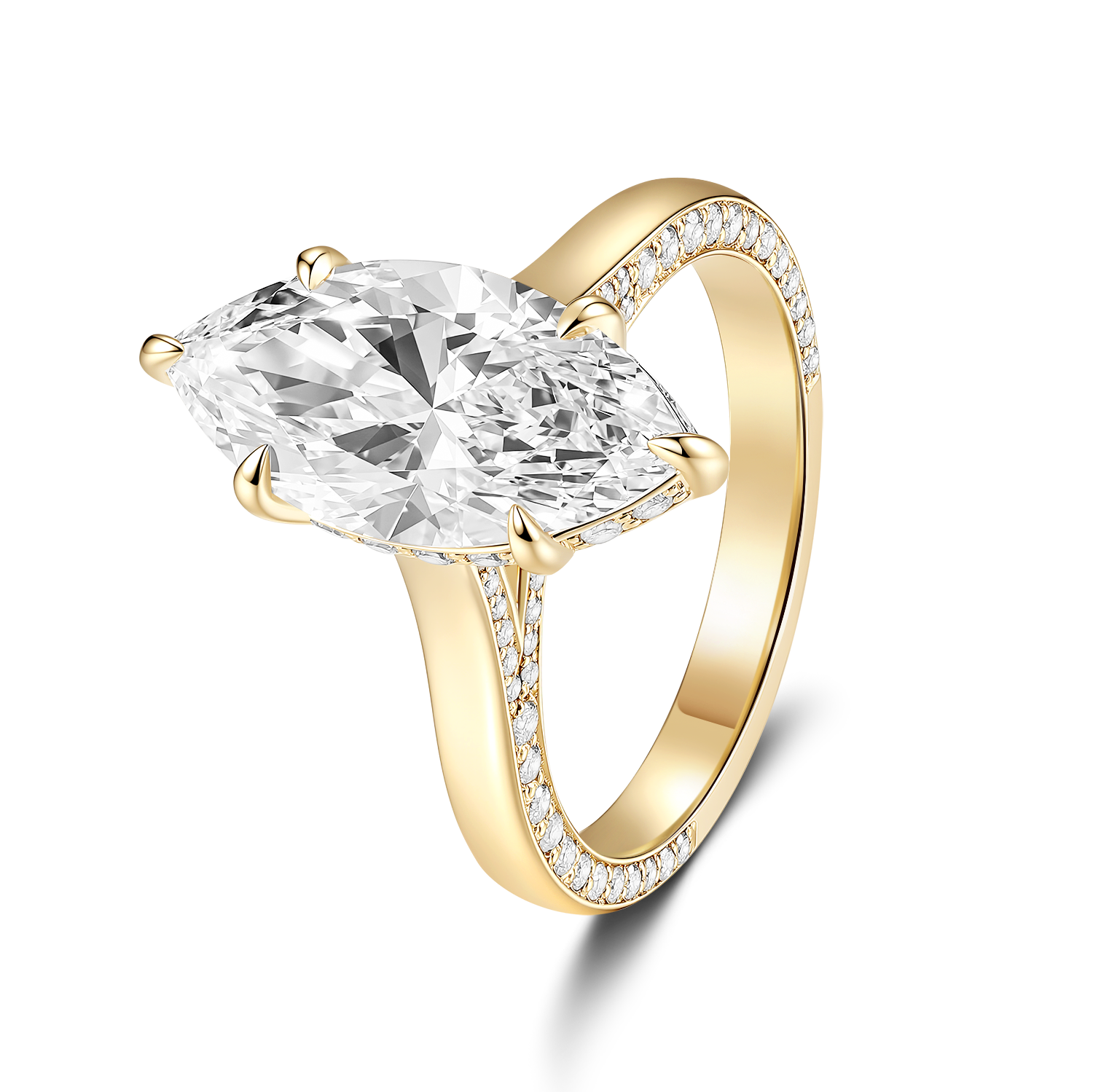 Side Profile Pave Setting Detail with Marquise Diamond