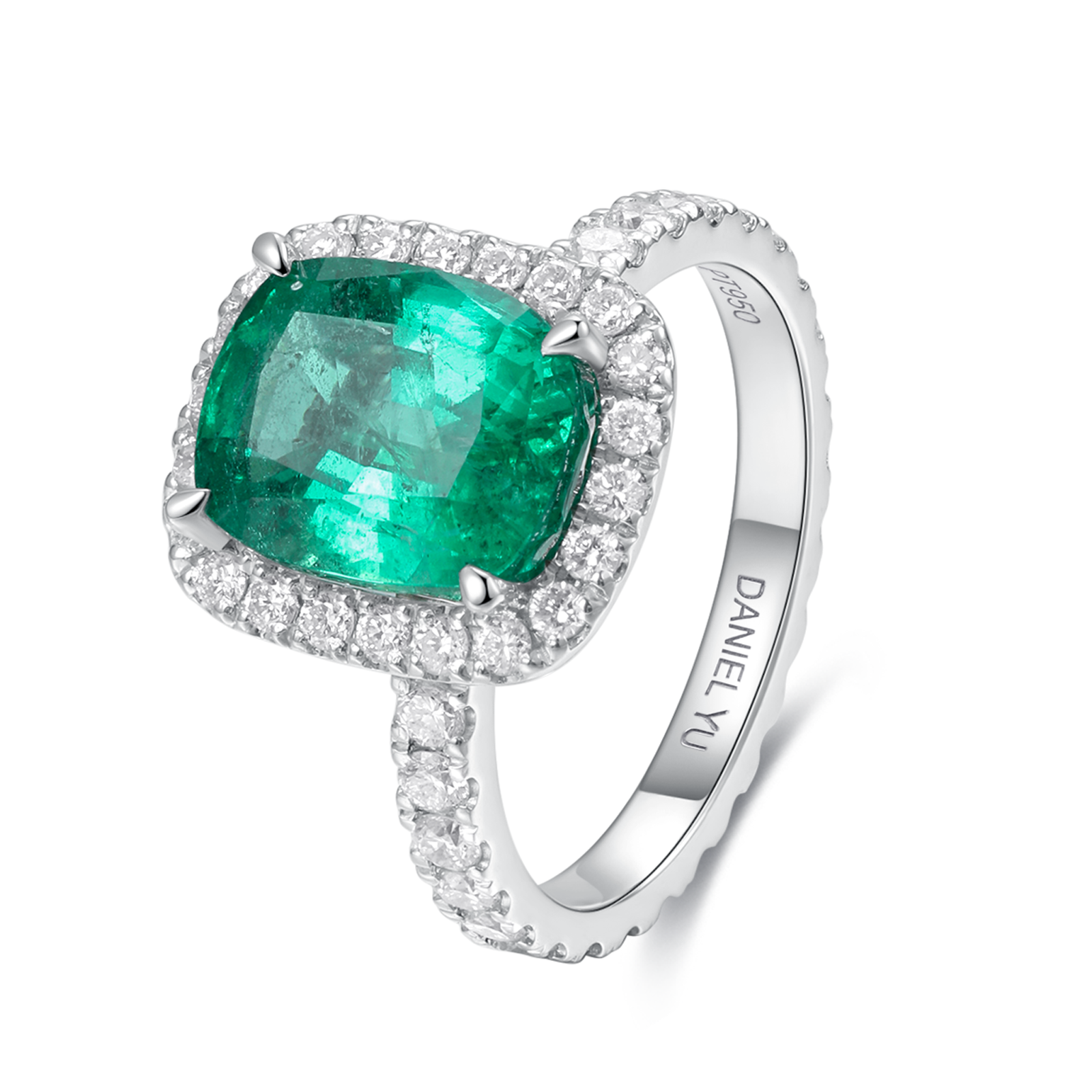 Emerald Halo Diamond Ring