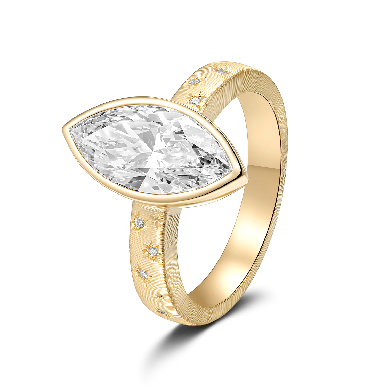 Bezel Setting with Marquise Diamond and Star Detail