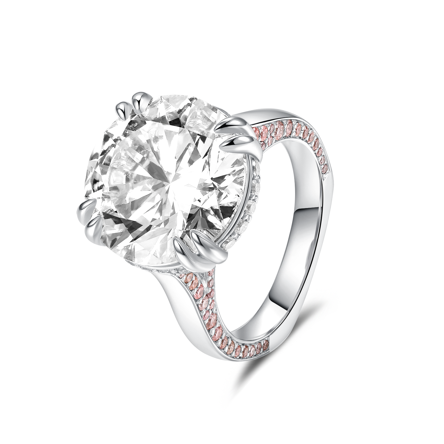 Side Profile Pave Setting with 8CT Round Diamond