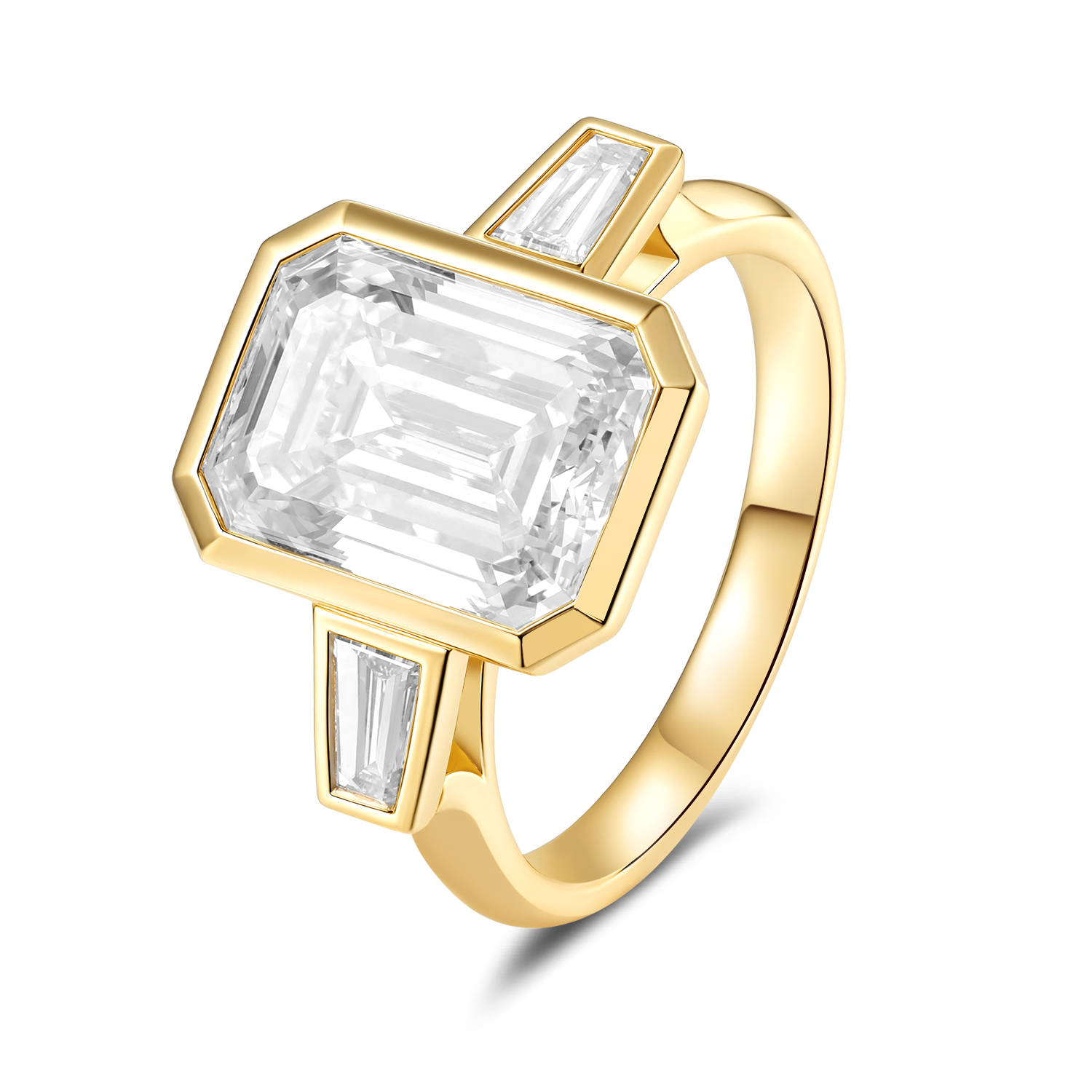 Bezel Setting with Emerald Cut Diamond