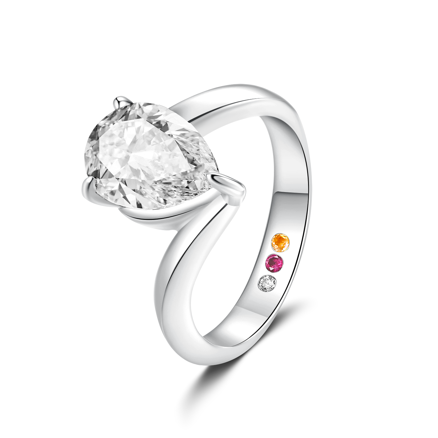 Bypass Setting with Natural Pear Diamond