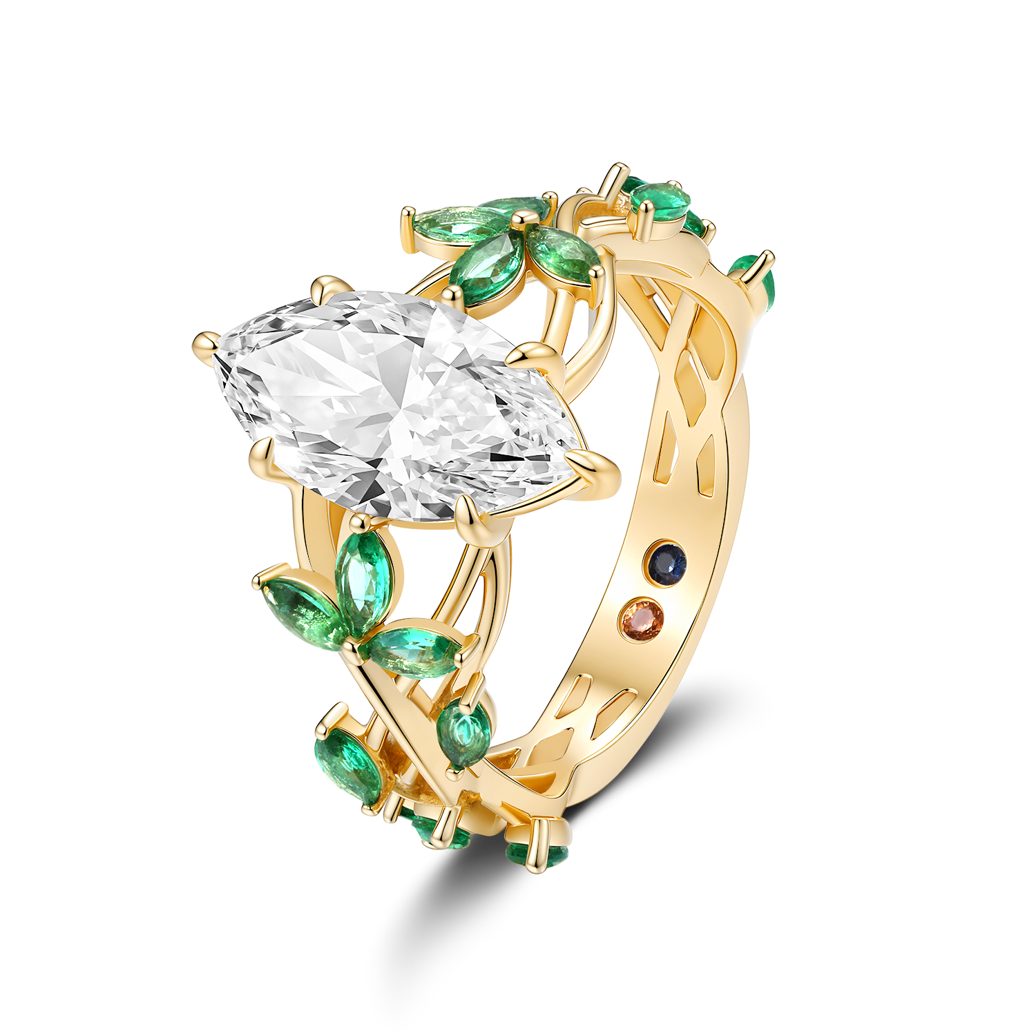 Emerald Vine with 3CT Marquise Diamond