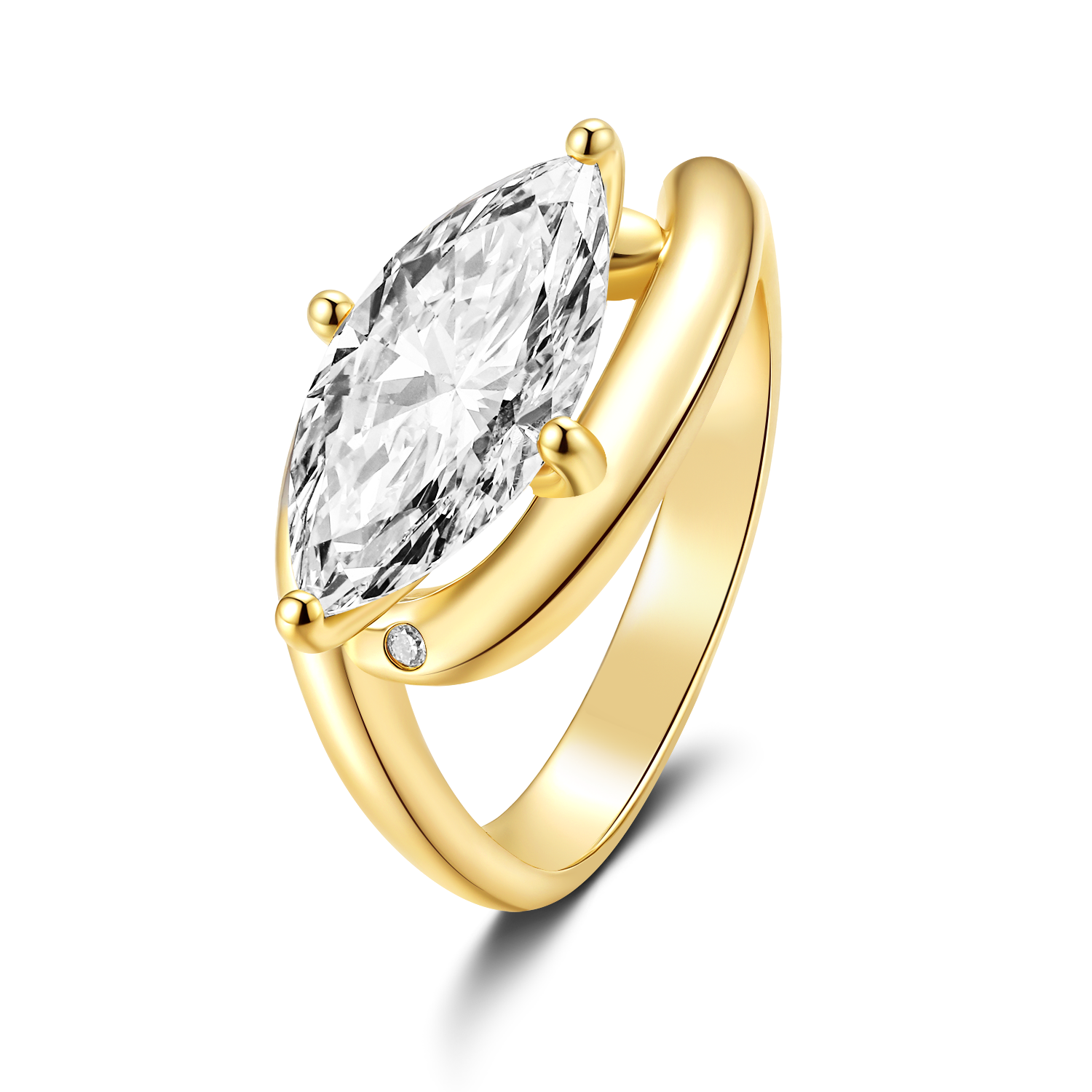 Bypass Setting Marquise Diamond Ring