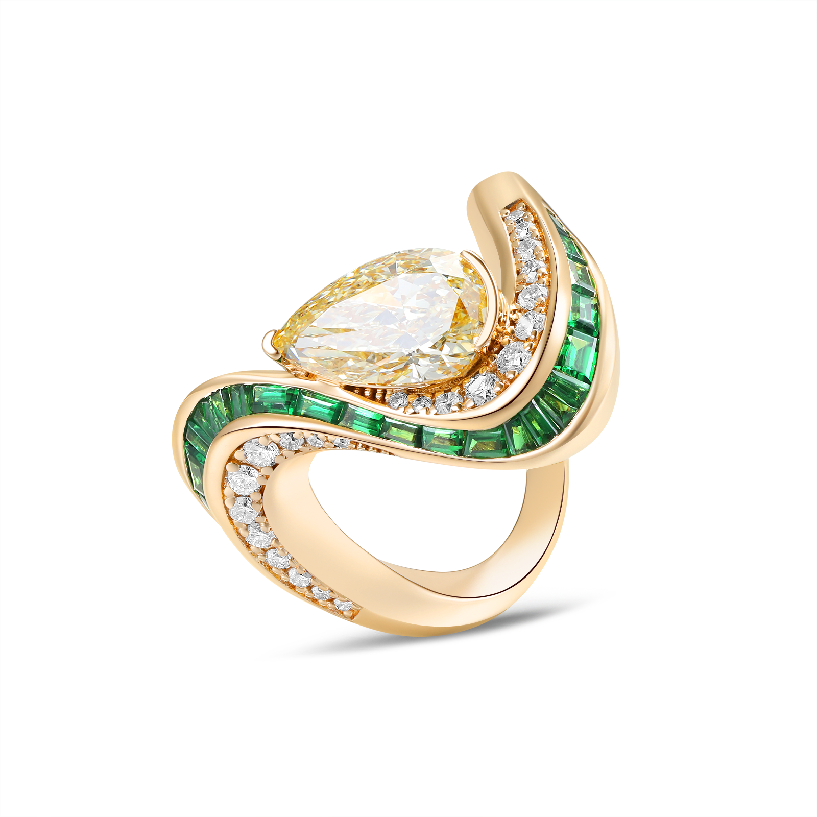 Stream Yellow Diamond Ring