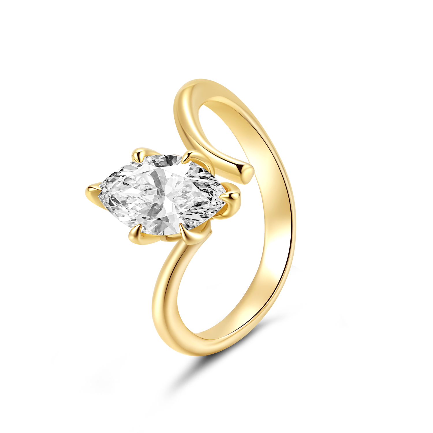 V-Shaped Setting with Floral Basket Detail