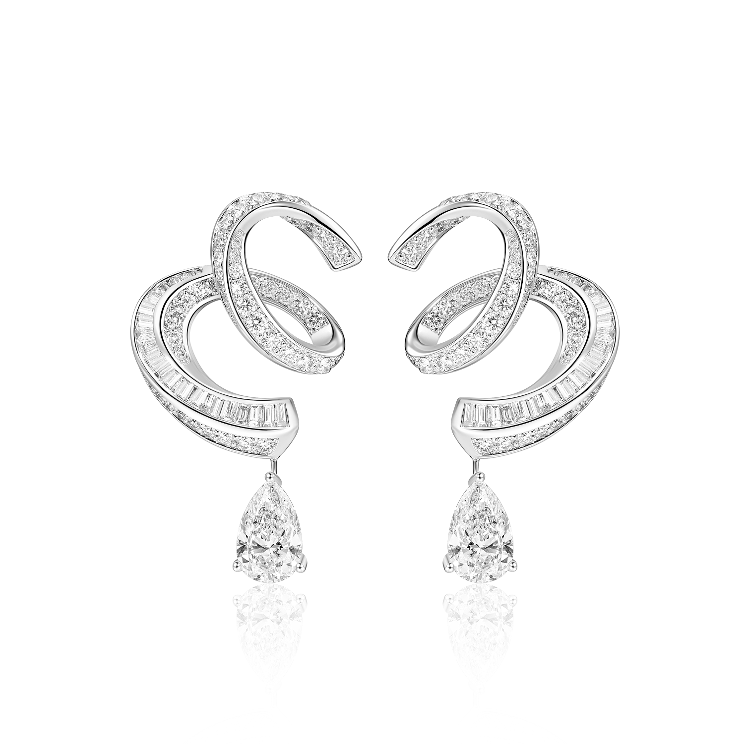 Swirl Diamond Earring