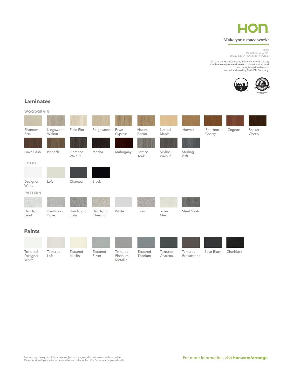 HON Arrange Brochure